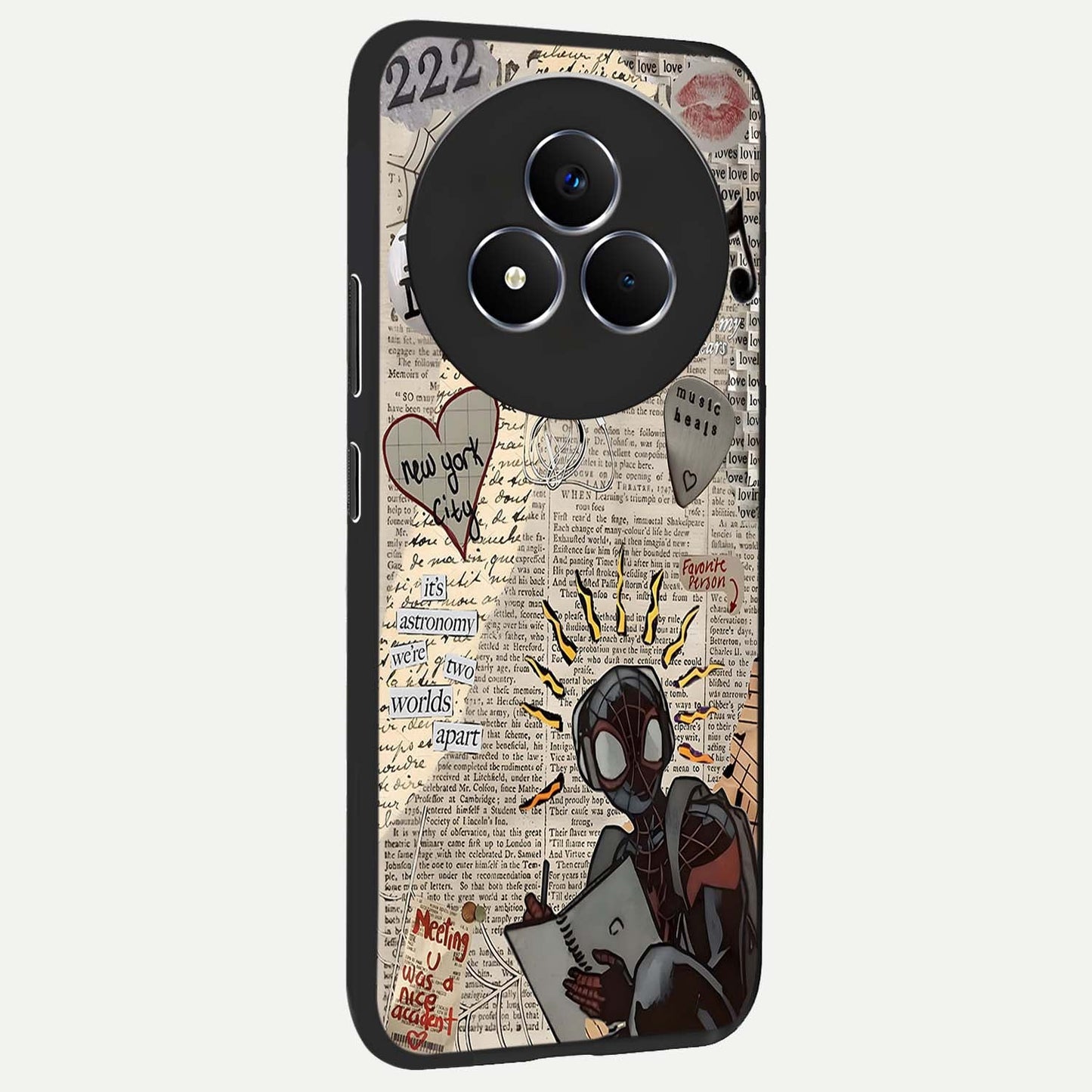 City Dream Sketch Glass Case upright view showcasing urban skyline artwork with stylish hand drawn design.