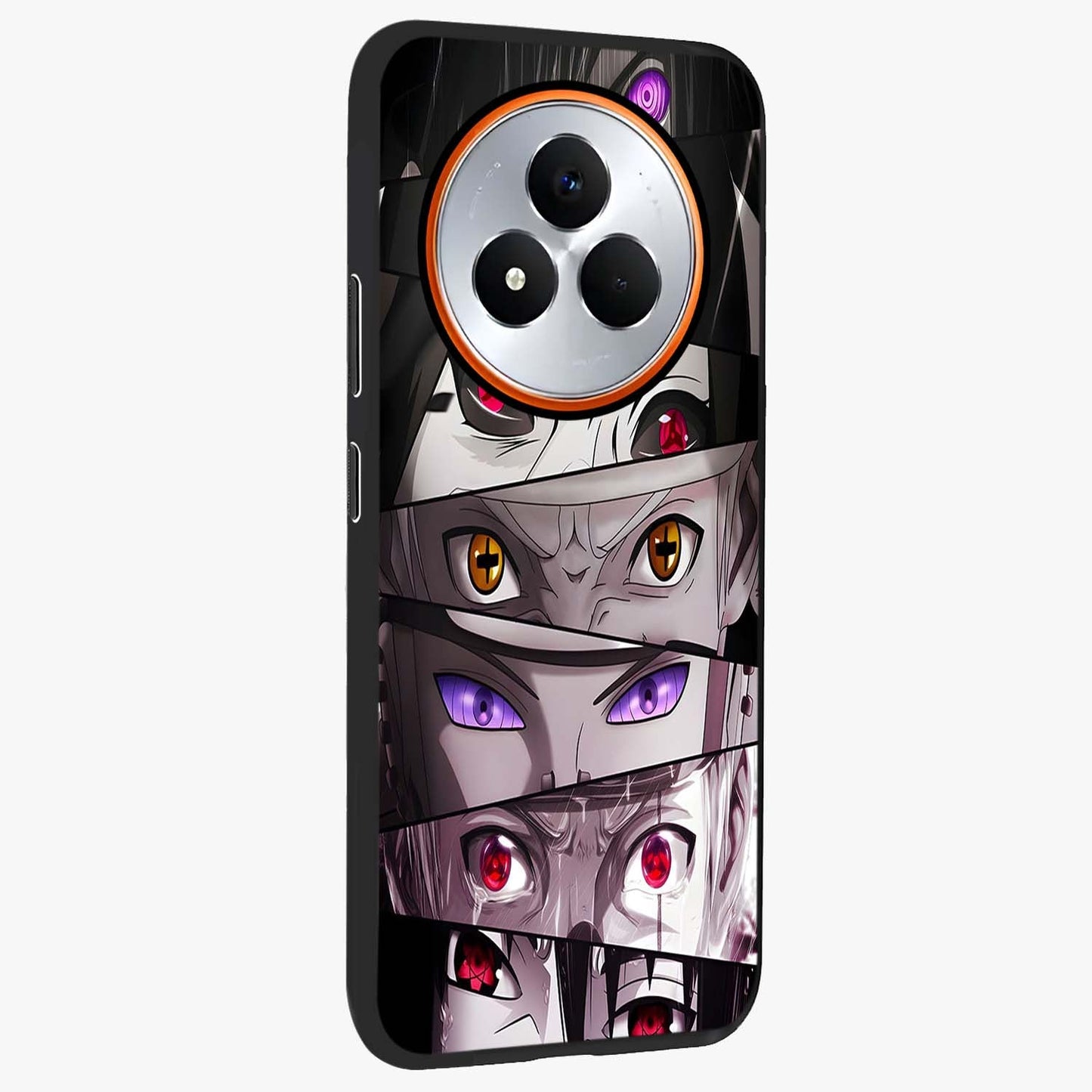 Eyes of Destiny Glass Case upright view showcasing symbolic eye artwork with dramatic artistic theme.