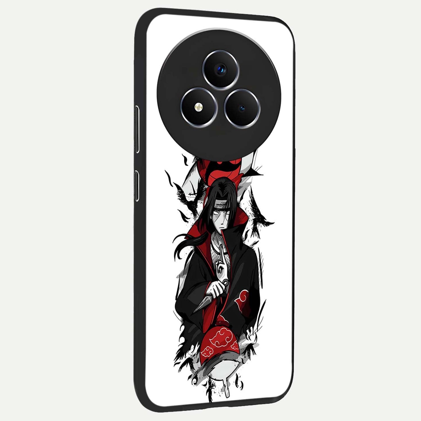 Itachi Limited Edition Naruto Anime Glass Case upright view showcasing intense anime artwork with powerful character theme.