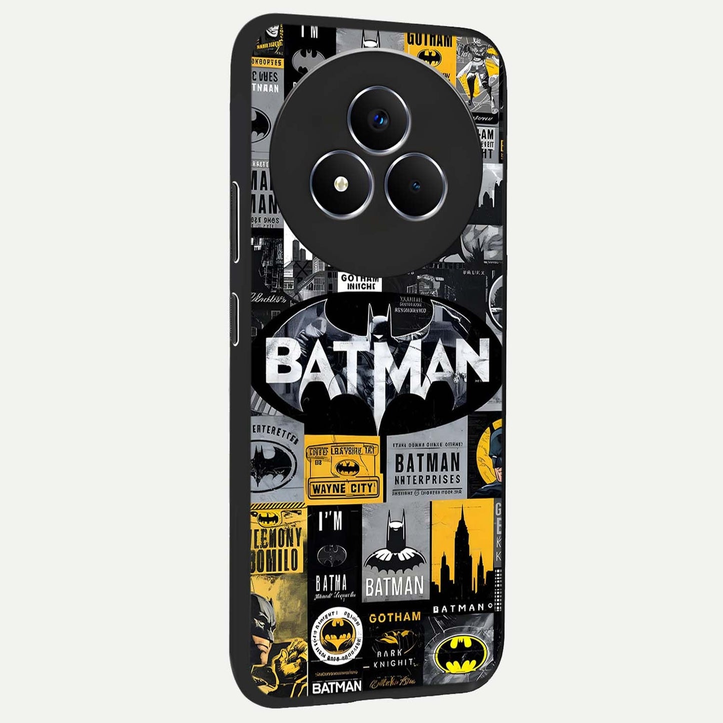 Knight Gotham Rise Glass Case upright view showcasing bold vigilante themed artwork with gothic city vibe.