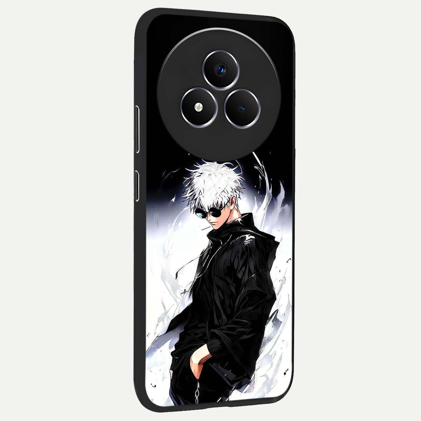 Limitless Shadow King Glass Case upright view showcasing bold shadow warrior artwork with epic fantasy theme.