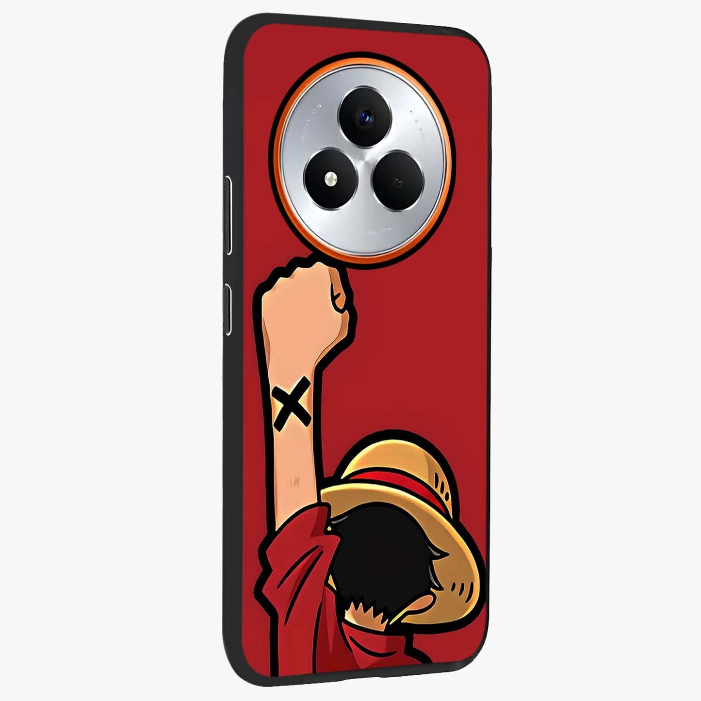Luffy X Spirit Glass Case upright view showcasing striking anime artwork with adventurous character theme.