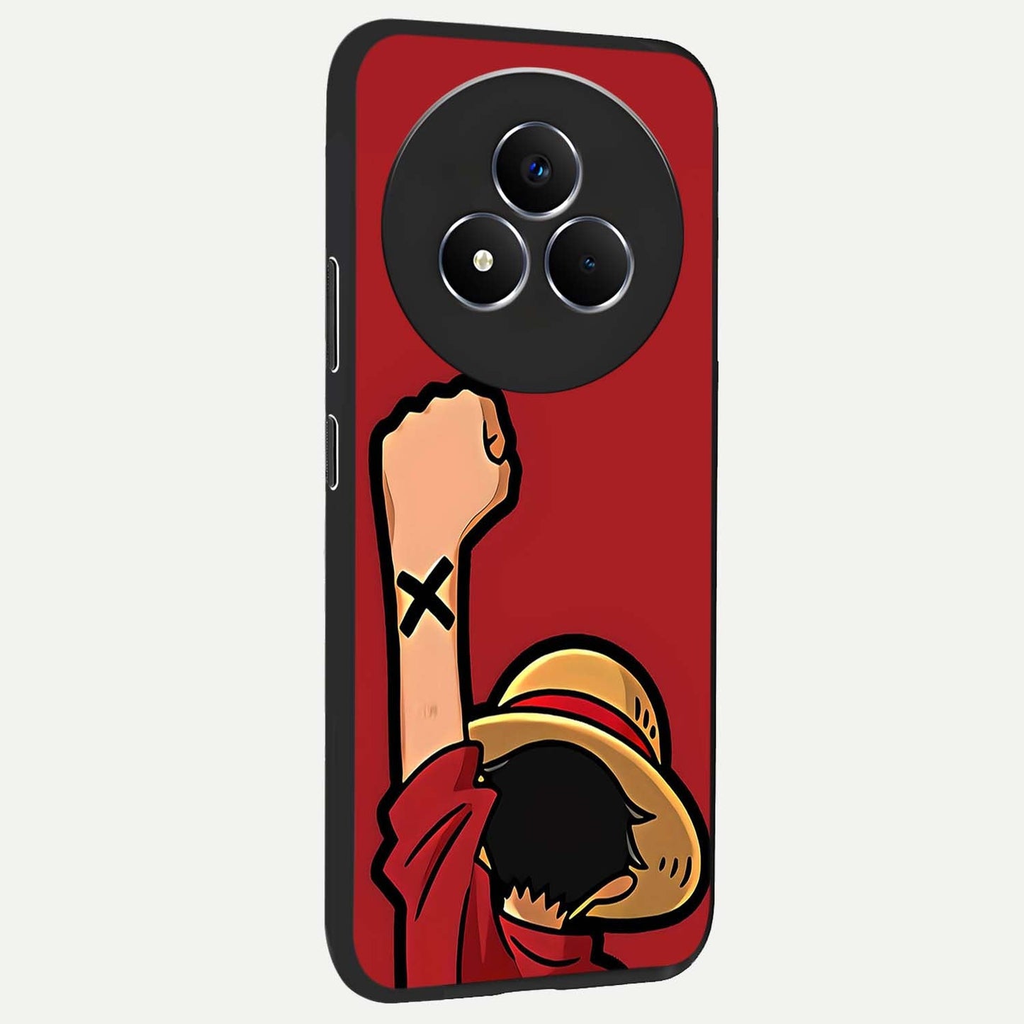 Luffy X Spirit Glass Case upright view showcasing striking anime artwork with adventurous character theme.