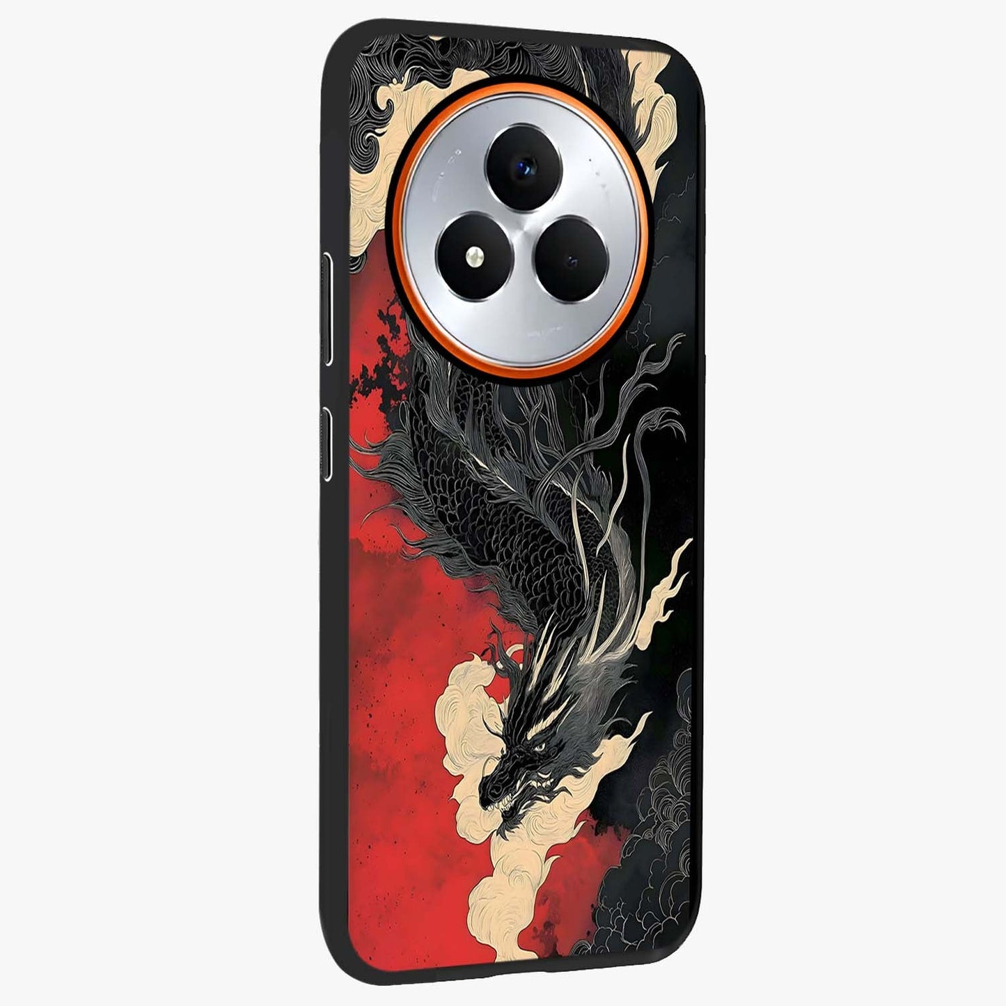 Shadow Dragon Fury Glass Case upright view showcasing intense dragon artwork with dramatic shadow theme.