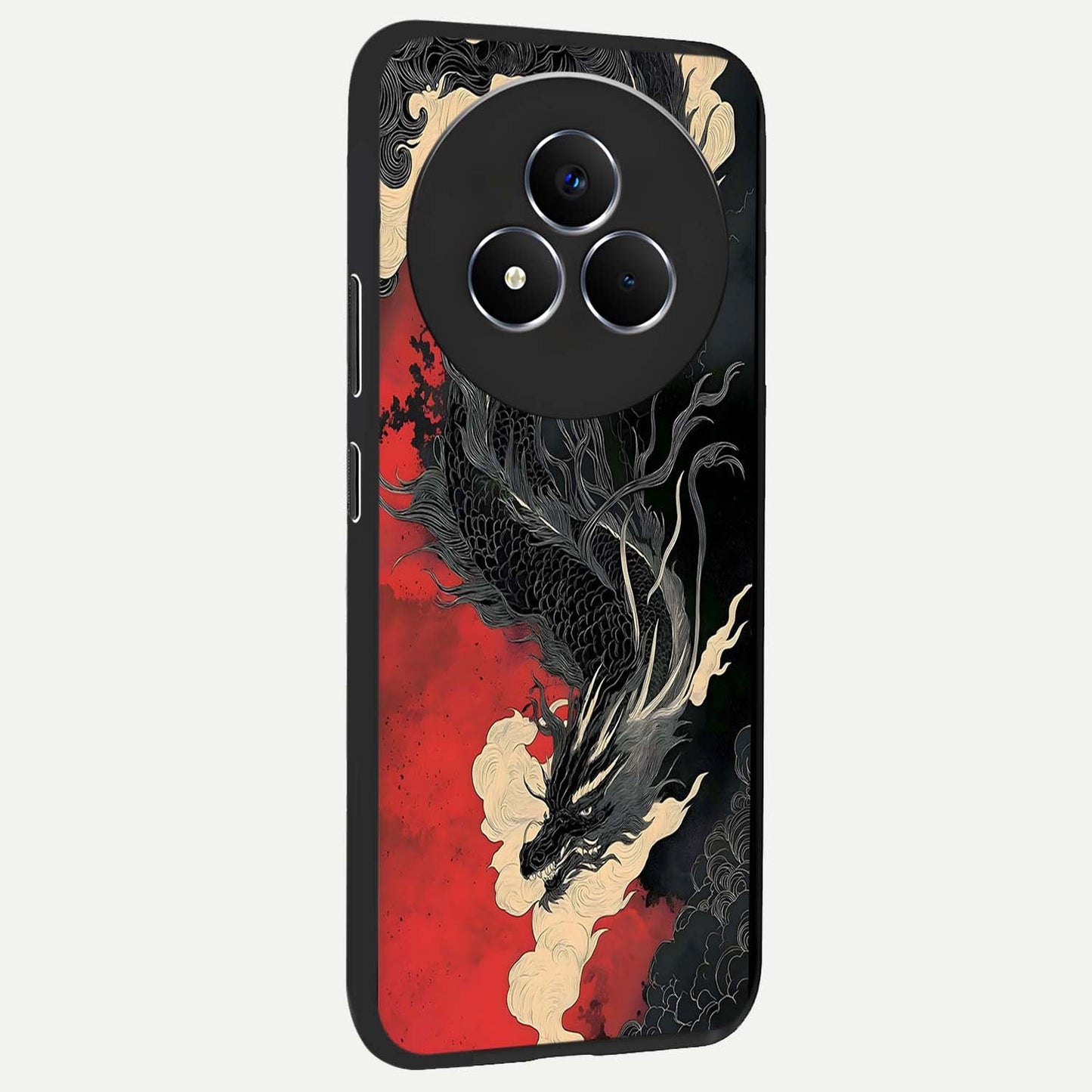 Shadow Dragon Fury Glass Case upright view showcasing intense dragon artwork with dramatic shadow theme.