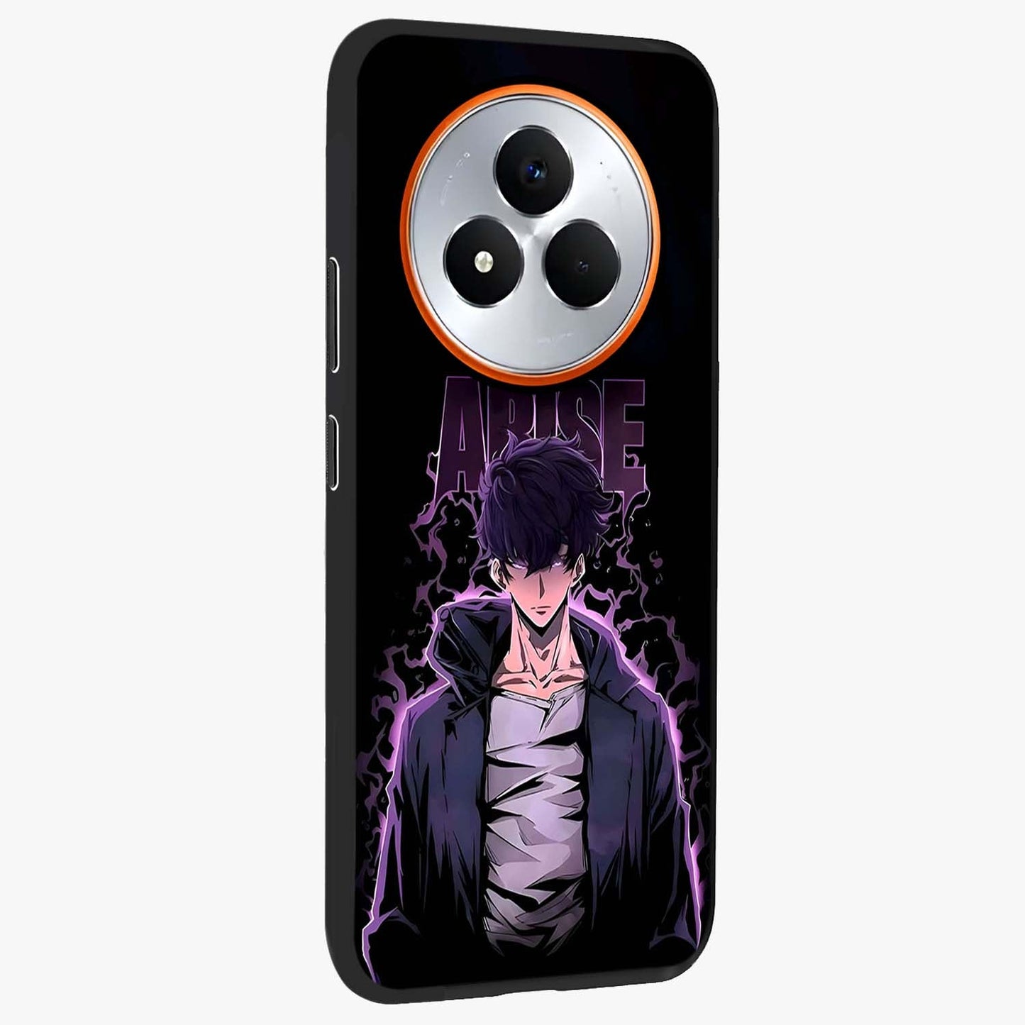 Shadow Monarch Awakening Glass Case upright view showcasing bold monarch artwork with mystical awakening theme.