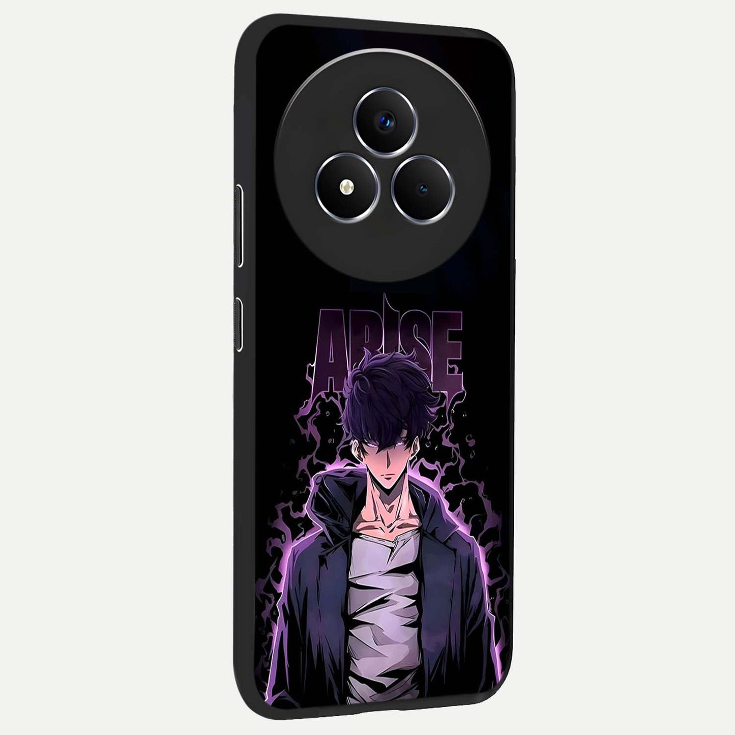 Shadow Monarch Awakening Glass Case upright view showcasing bold monarch artwork with mystical awakening theme.
