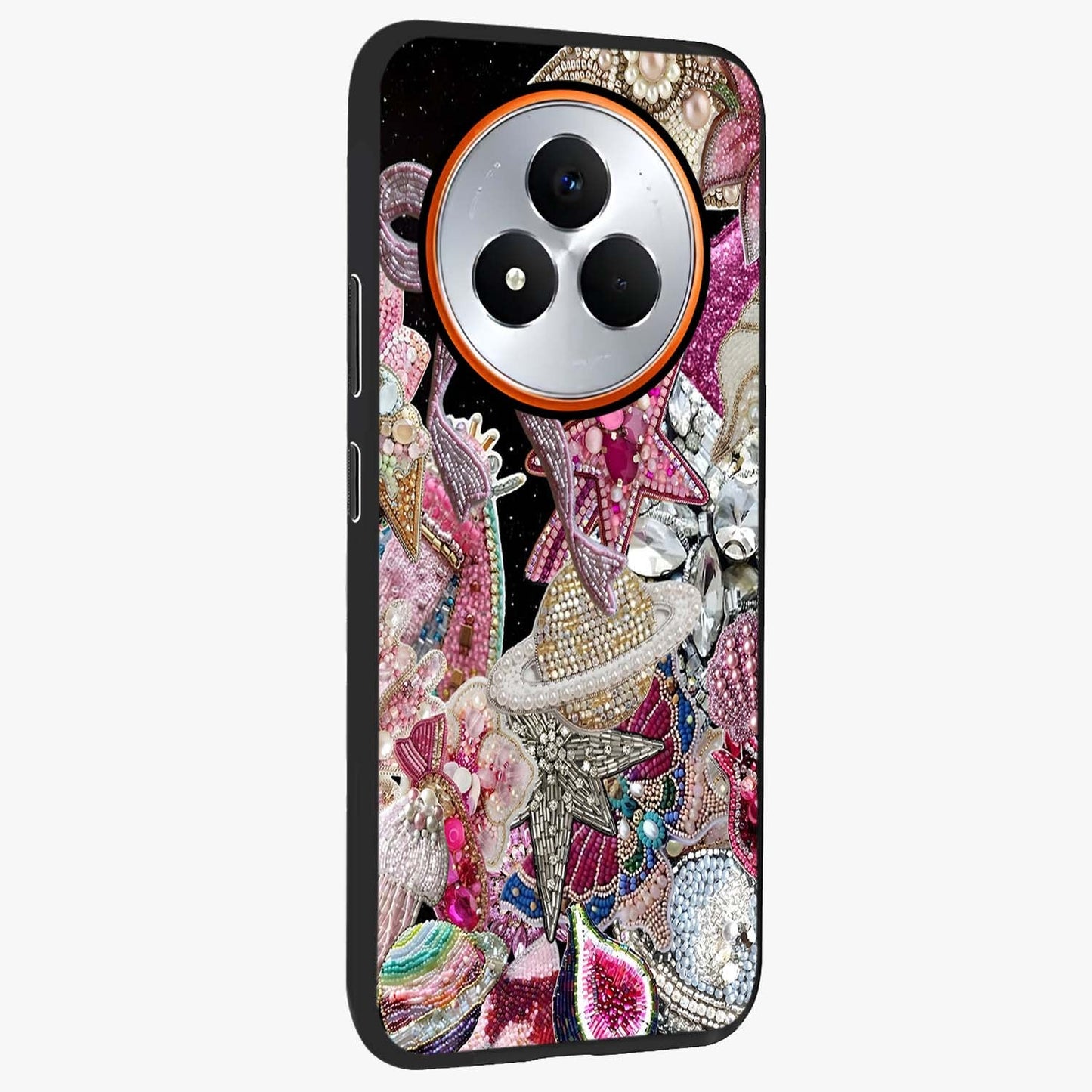 Starlit Jewel Dream Glass Case upright view showcasing radiant star inspired artwork with magical night theme.