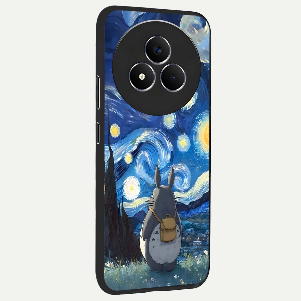 Totoro In Van Gogh Art Glass Case upright view showcasing creative character artwork with painterly artistic theme.