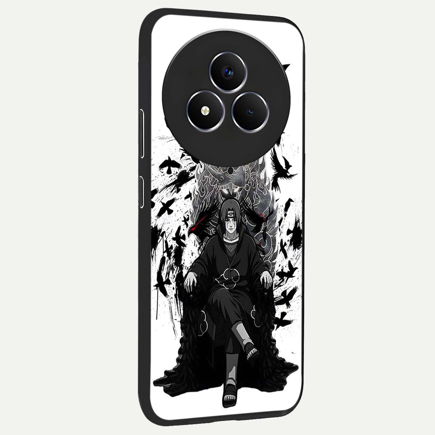 Uchiha Shadow Throne Glass Case upright view showcasing magical underwater galaxy artwork with vibrant cosmic theme.