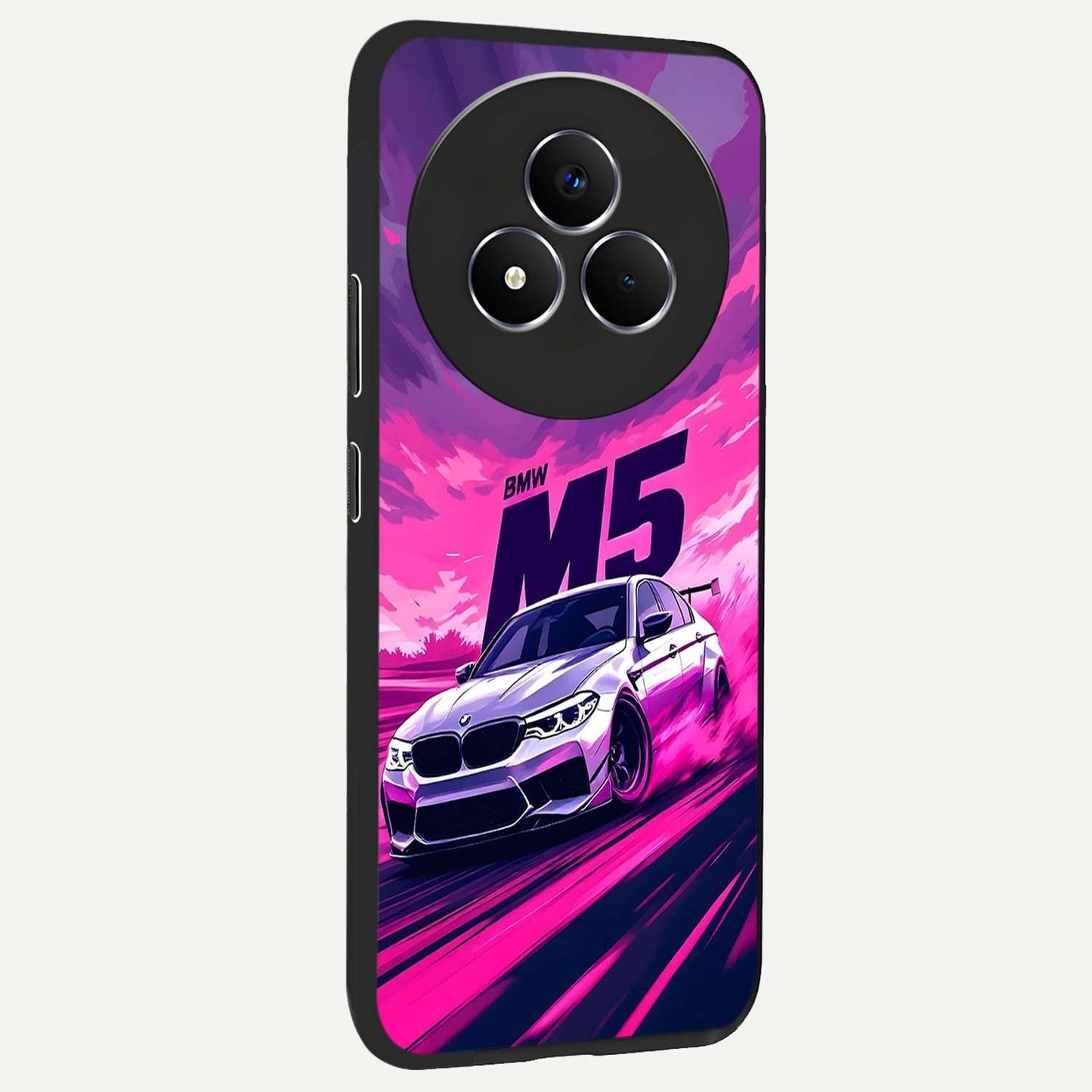 Velocity Drift Pulse Glass Case upright view showcasing powerful racing artwork with energetic motorsport theme.