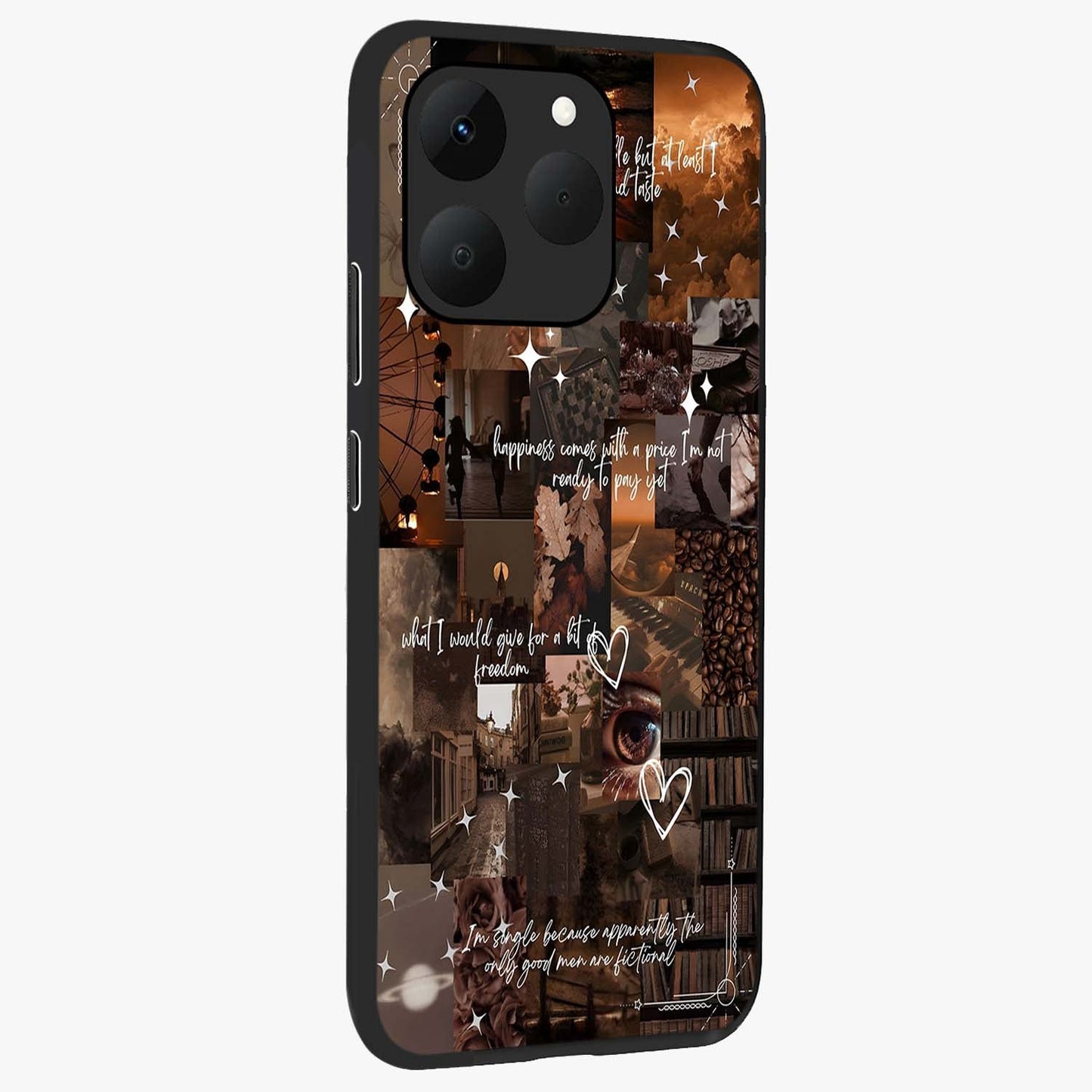 Bittersweet Aesthetic Chaos Glass Case upright view showcasing bold artistic chaos design with modern aesthetic style.