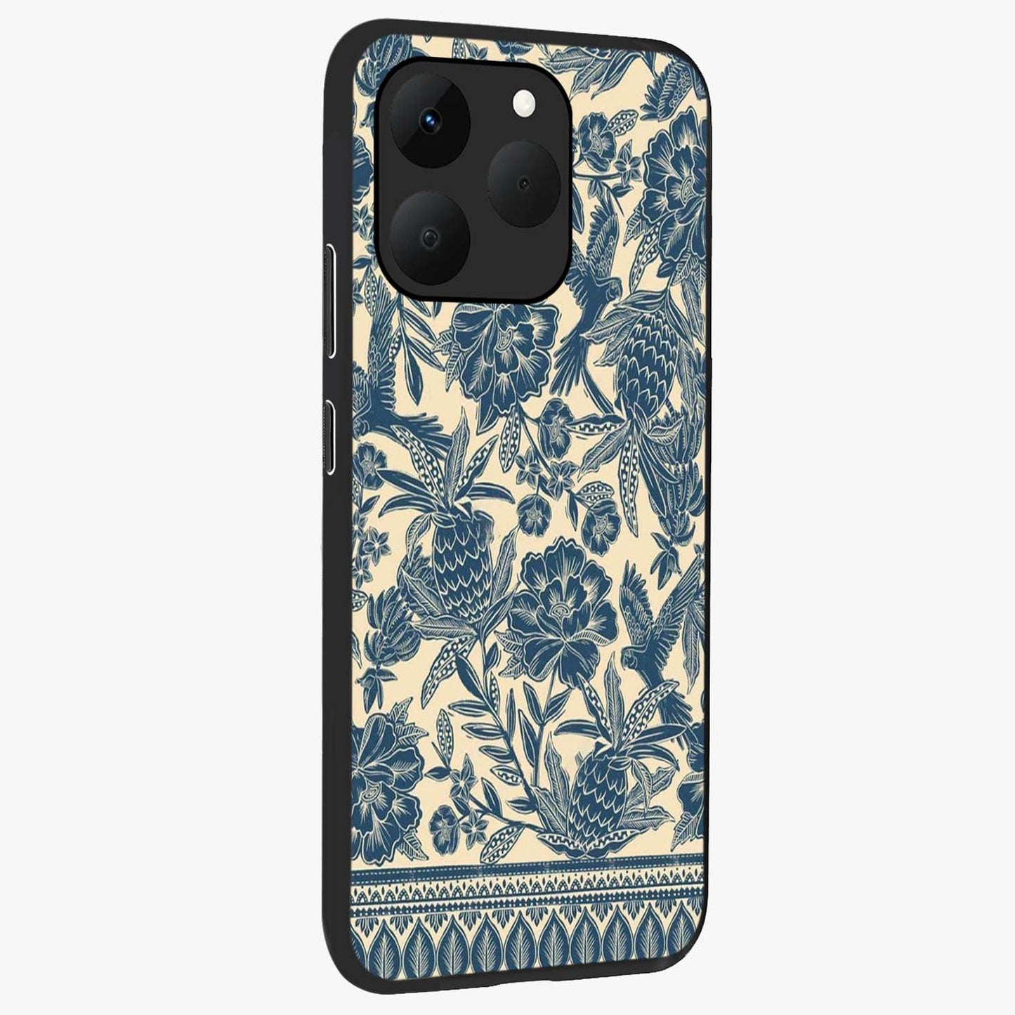 Heirloom Wild Bloom Glass Case upright view showcasing delicate wildflower artwork with timeless floral theme.