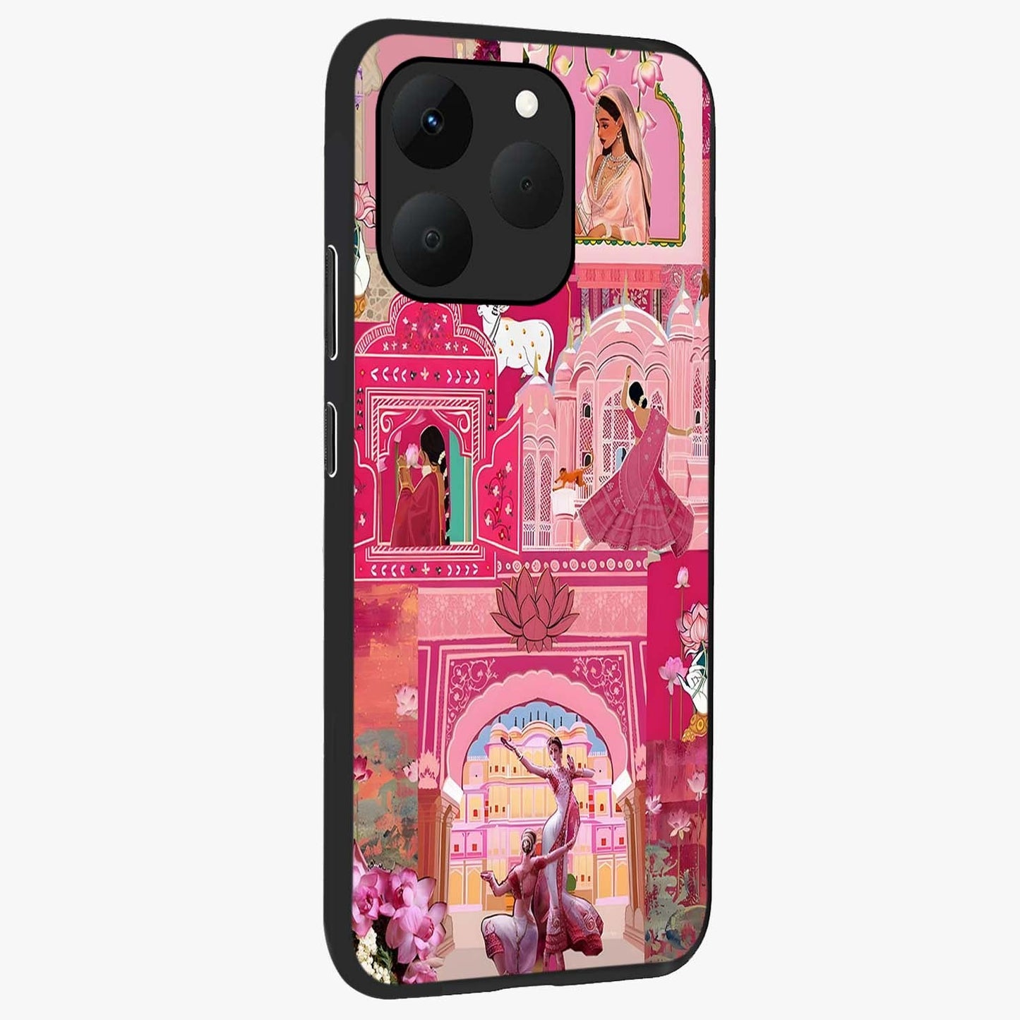 Pink Palace Muse Glass Case upright view showcasing artistic palace artwork with graceful royal theme.