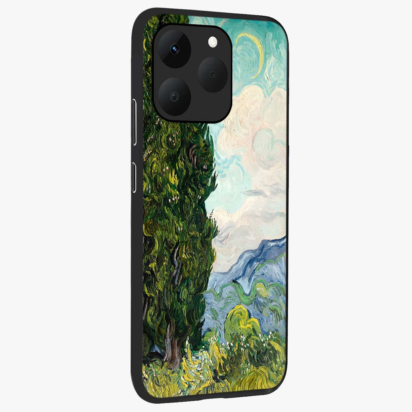 Van Gogh Vintage Art Glass Case upright view showcasing elegant vintage painting artwork with artistic heritage theme.