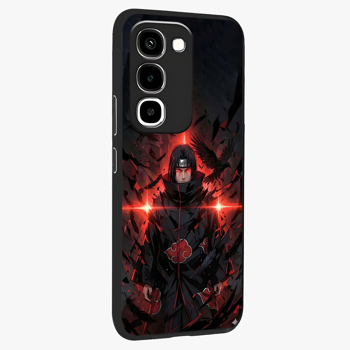 Focused Blade Discipline Glass Case upright view showcasing strong typography statement with sleek motivational theme.
