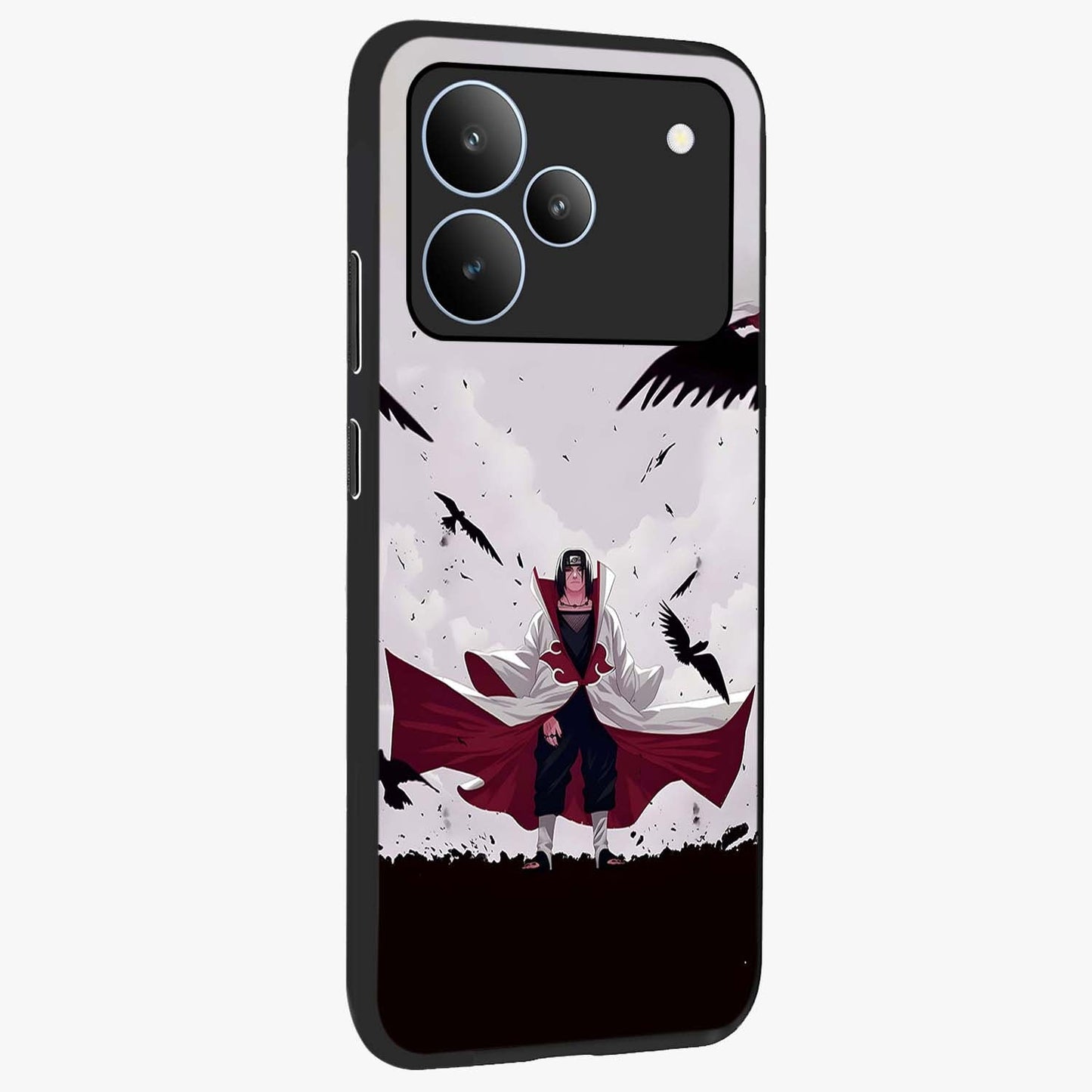 Crimson Crow Ascension Glass Case upright view showcasing dramatic crow artwork with bold gothic theme.