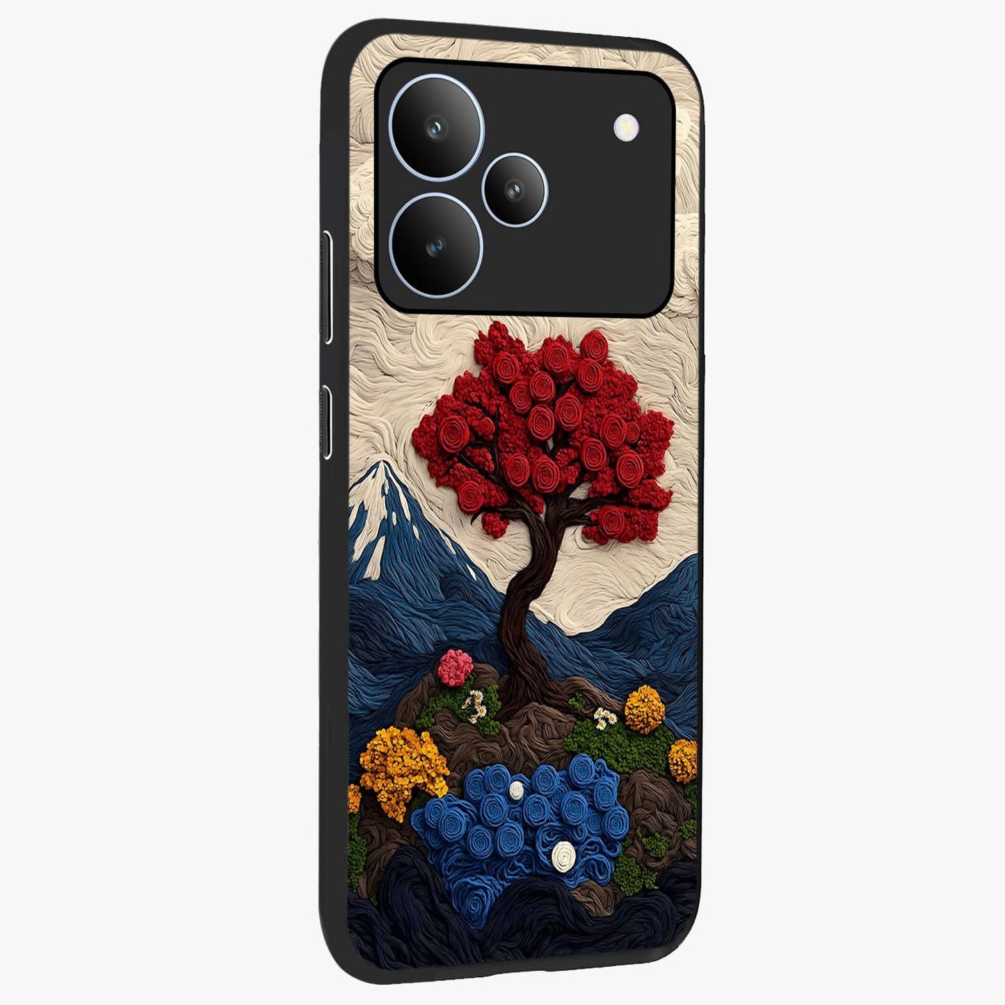 Eternal Nature Tapestry Glass Case upright view showcasing elegant nature tapestry design with decorative style.