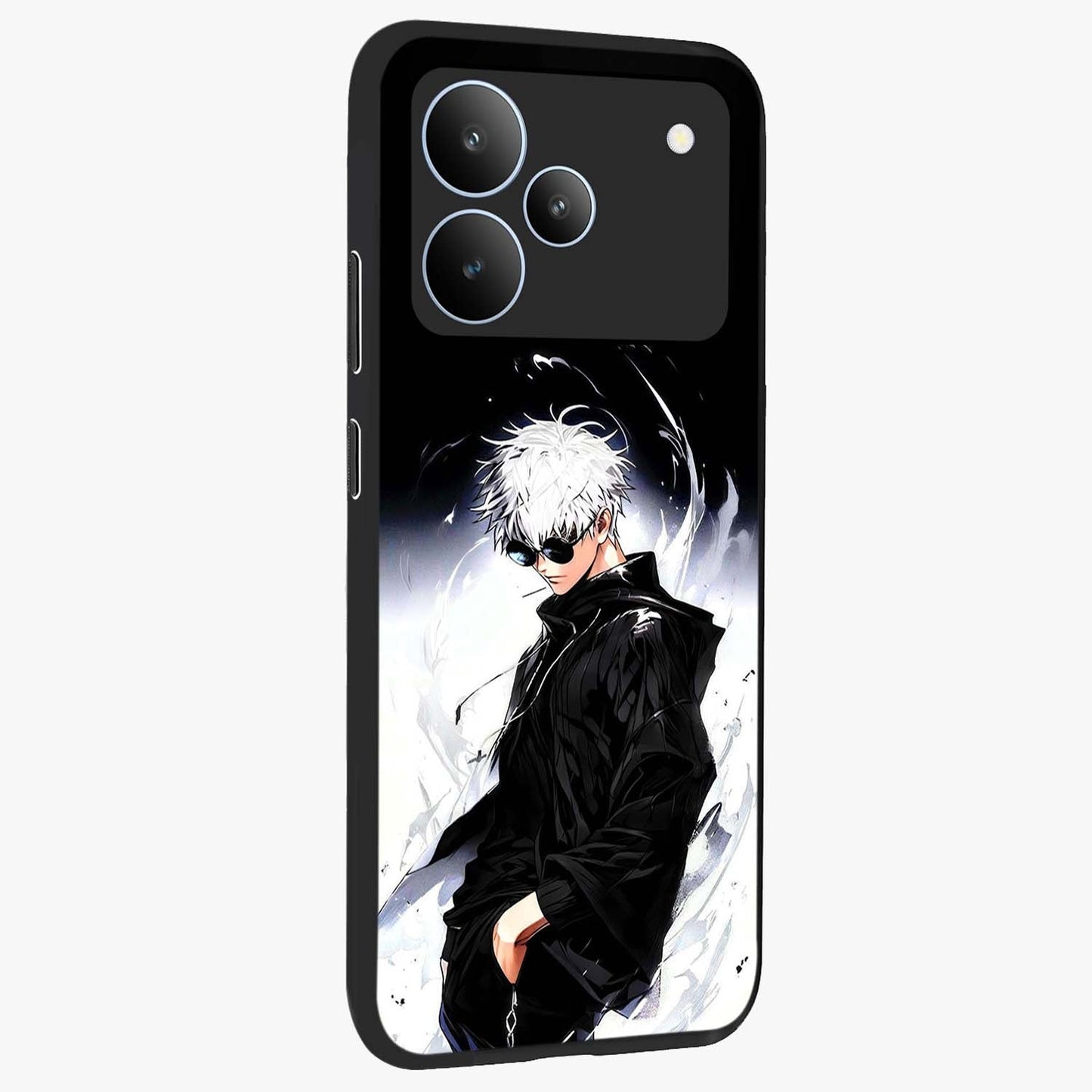 Limitless Shadow King Glass Case upright view showcasing bold shadow warrior artwork with epic fantasy theme.