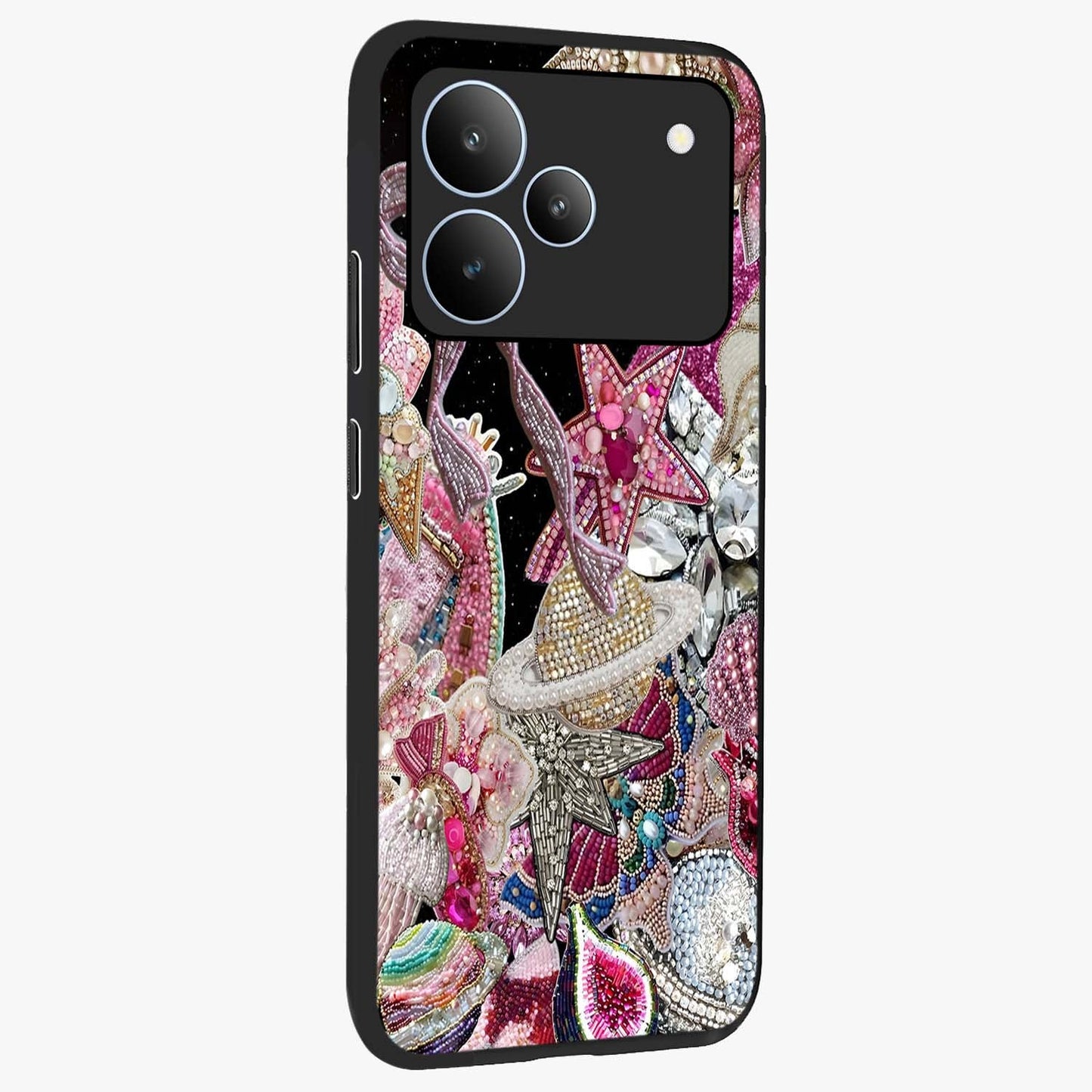 Starlit Jewel Dream Glass Case upright view showcasing radiant star inspired artwork with magical night theme.