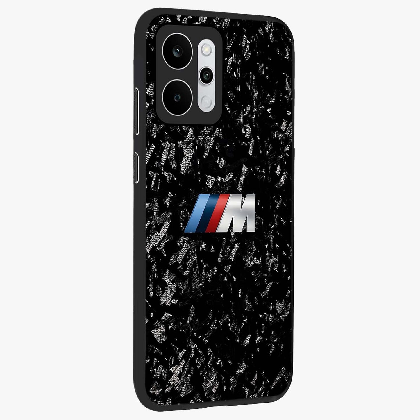 Carbon Speed Mark Glass Case upright view showcasing modern carbon speed graphic with bold automotive theme.