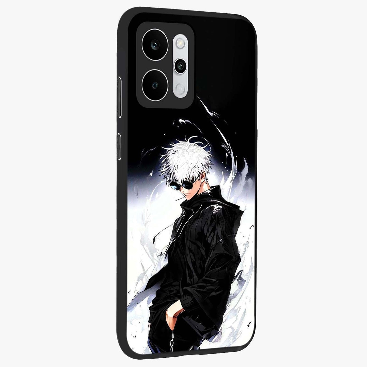 Limitless Shadow King Glass Case upright view showcasing bold shadow warrior artwork with epic fantasy theme.