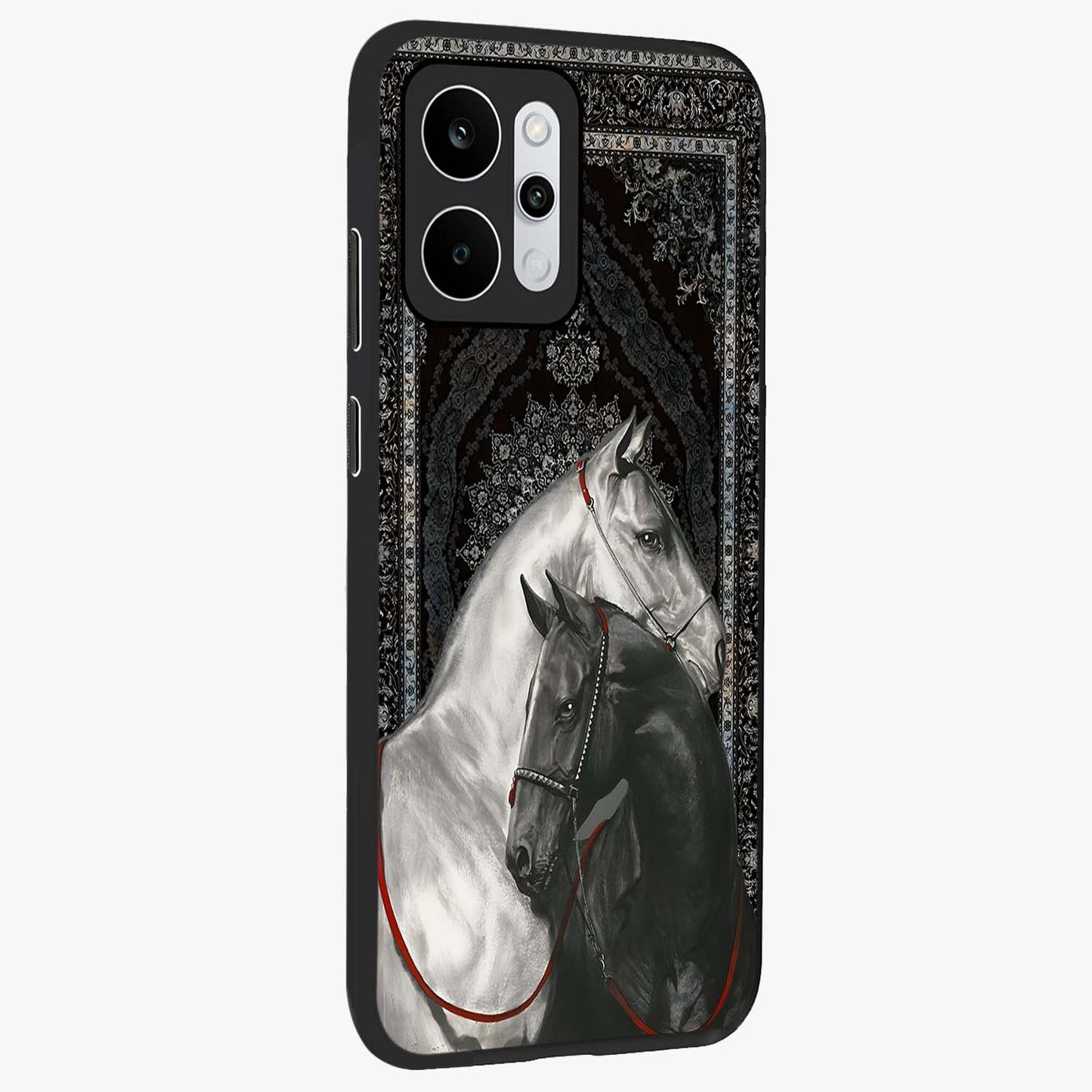 Majestic Ride Legacy Glass Case upright view showcasing dynamic ride inspired artwork with modern automotive theme.