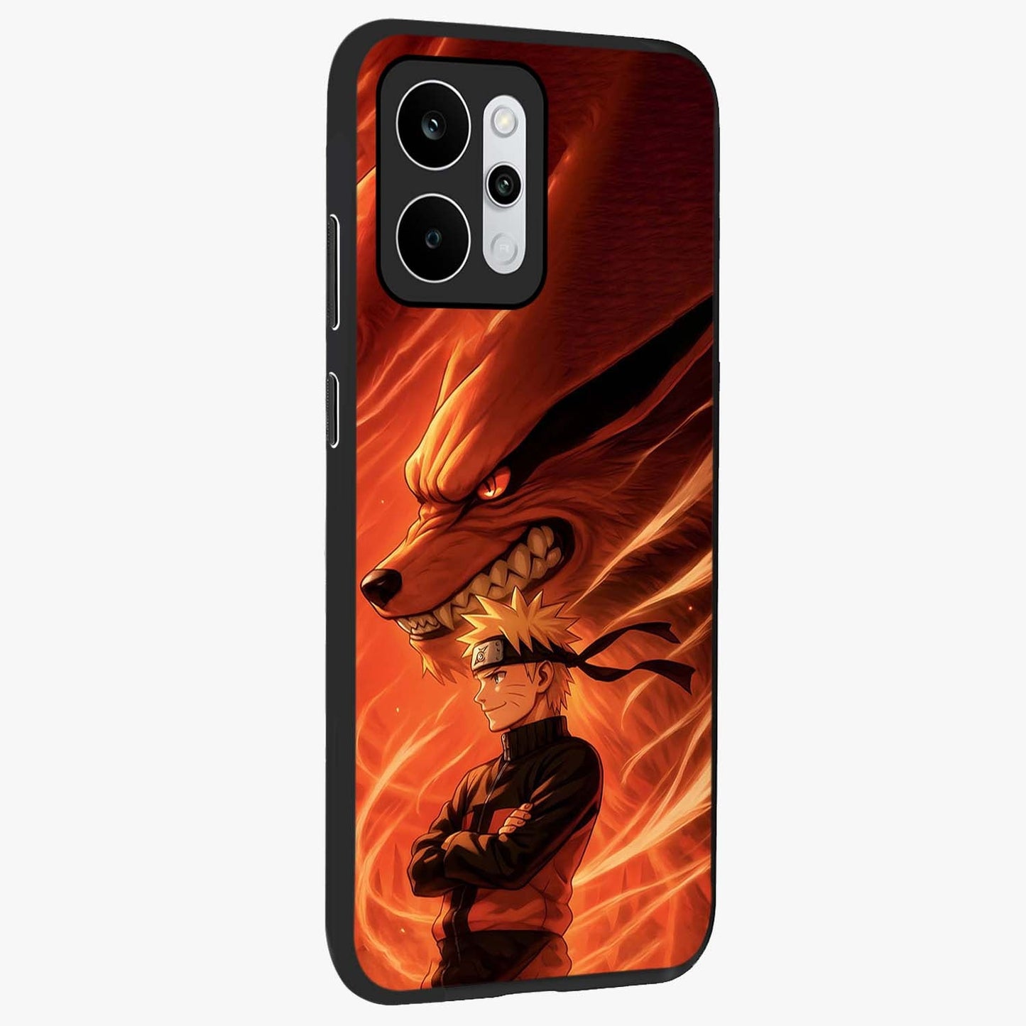 Nine Tails Legacy Glass Case upright view showcasing dramatic nine-tails artwork with intense anime themed design.