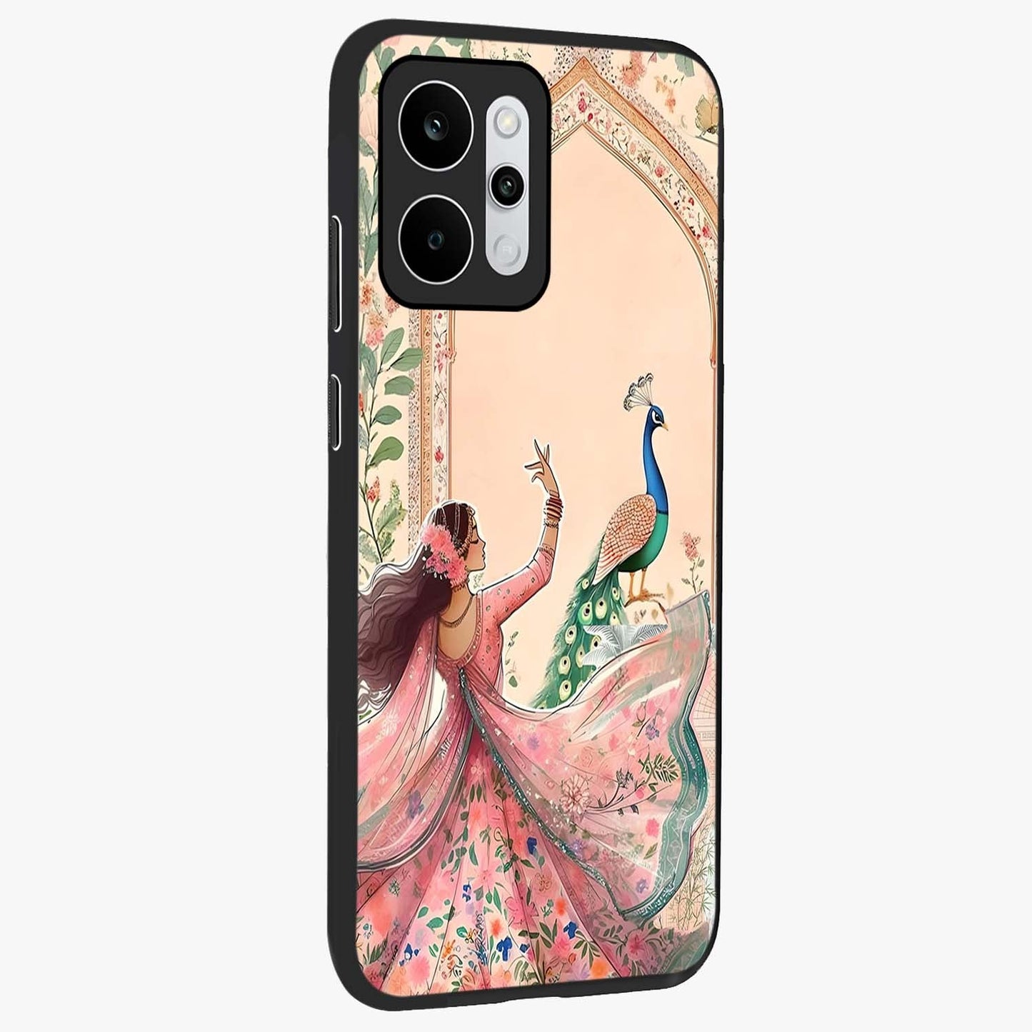 Royal Grace Muse Glass Case upright view showcasing stylish artistic artwork with sophisticated royal theme.