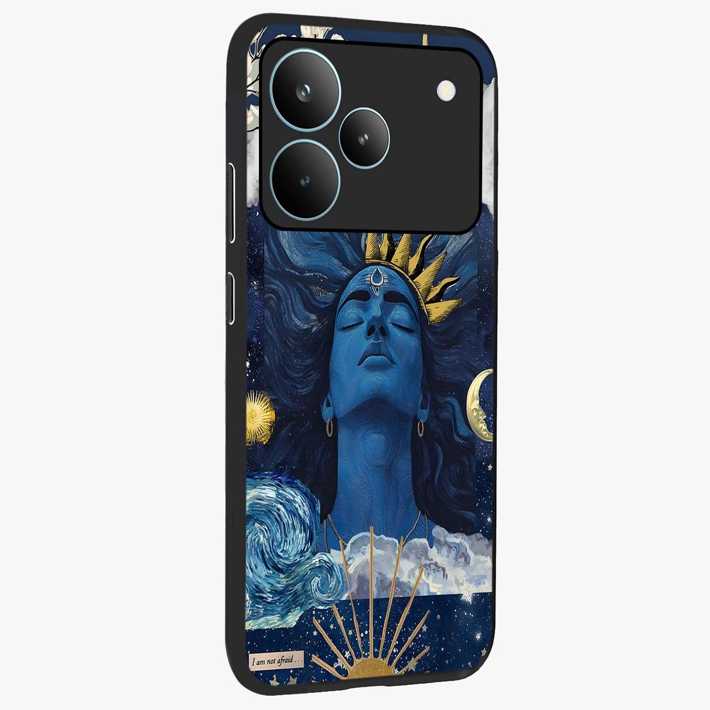 Aesthetic Lord Shiva Glass Case upright view showcasing powerful Lord Shiva artwork with devotional theme.