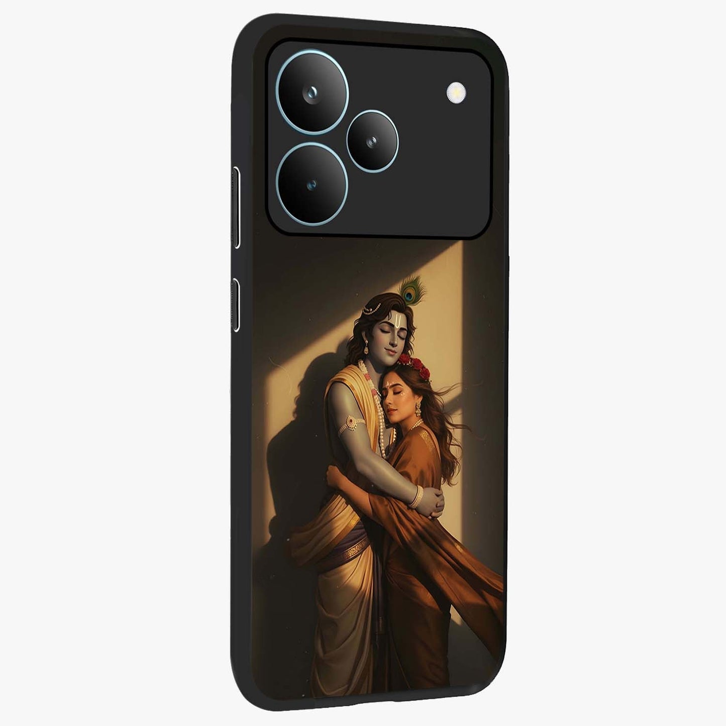 Divine Eternal Love Glass Case upright view showcasing graceful spiritual artwork with eternal love theme.