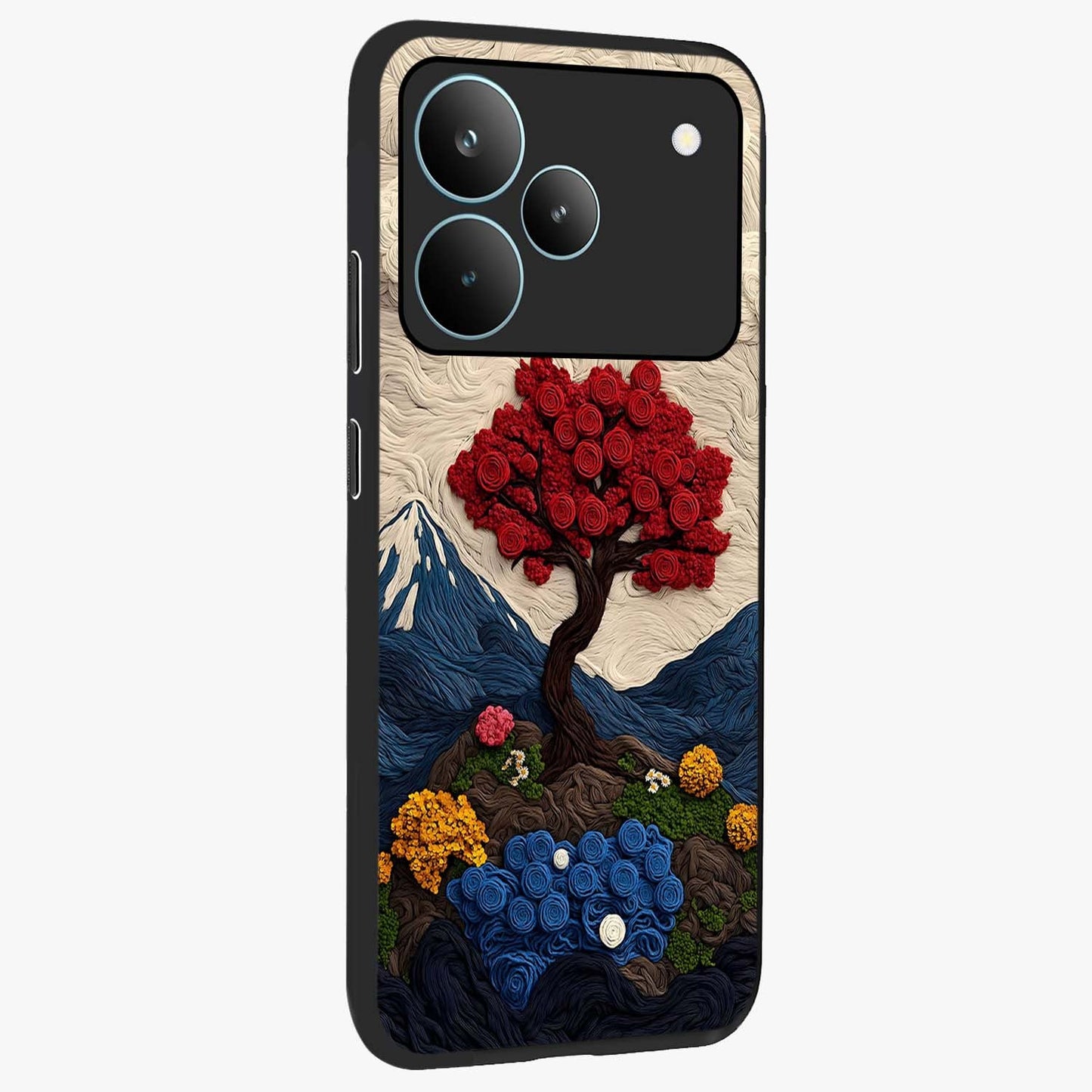 Eternal Nature Tapestry Glass Case upright view showcasing elegant nature tapestry design with decorative style.
