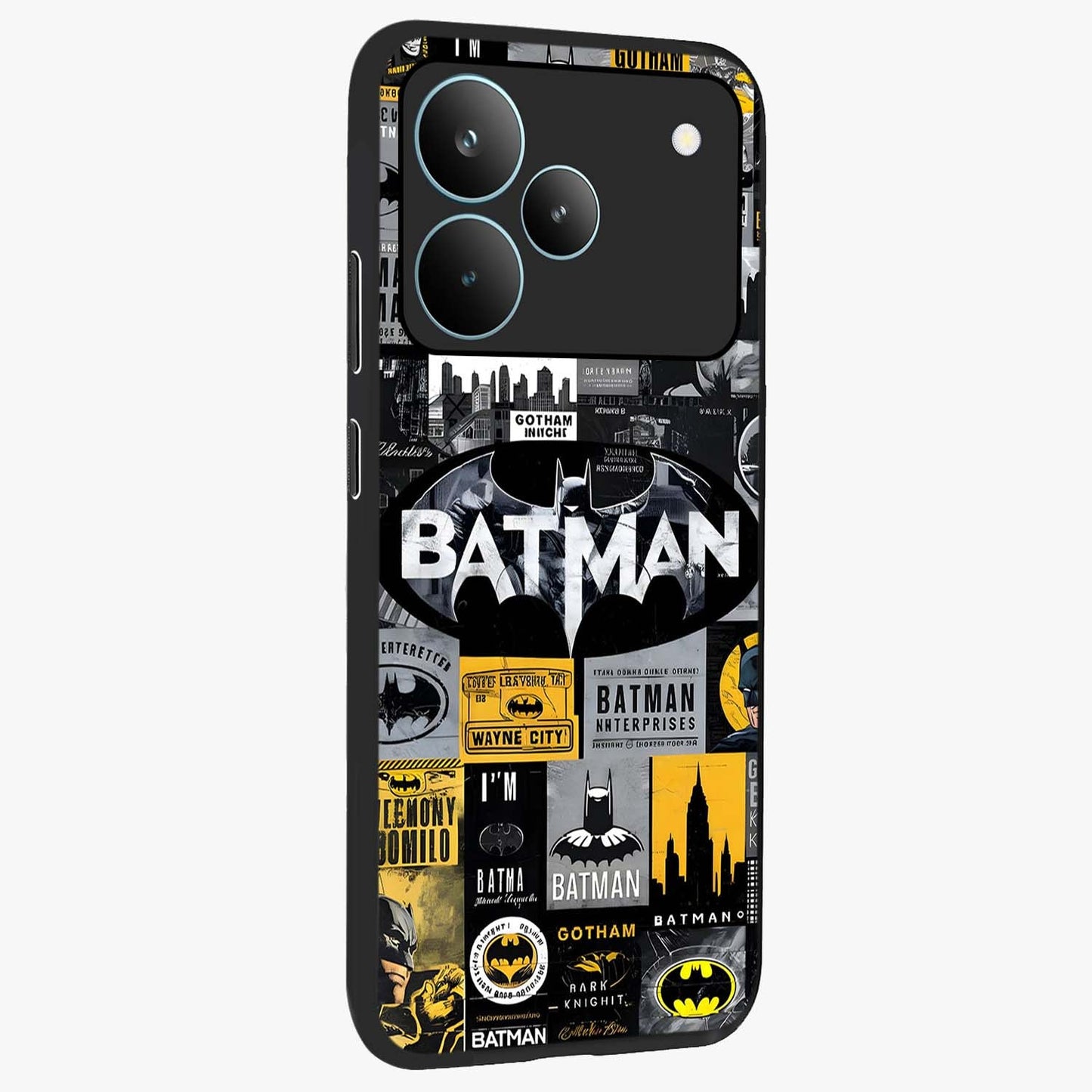 Knight Gotham Rise Glass Case upright view showcasing bold vigilante themed artwork with gothic city vibe.