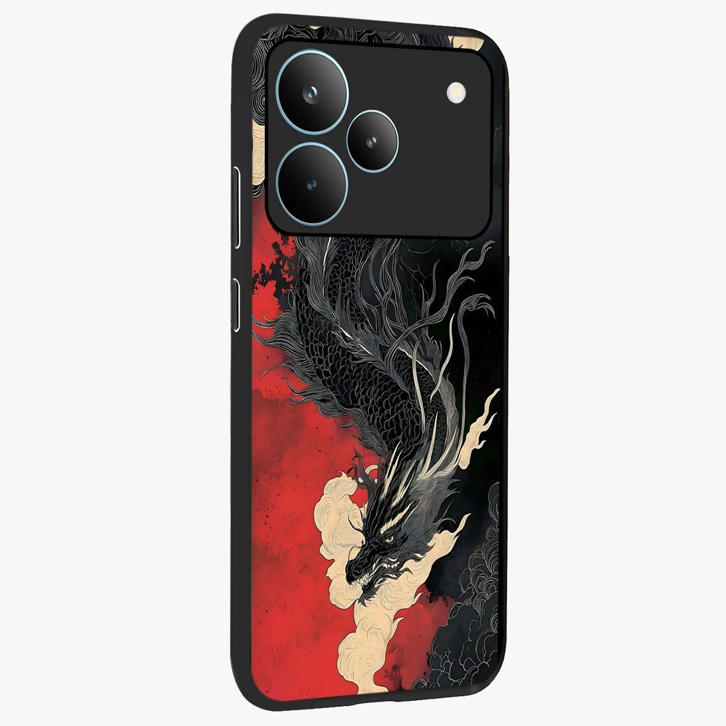 Shadow Dragon Fury Glass Case upright view showcasing intense dragon artwork with dramatic shadow theme.