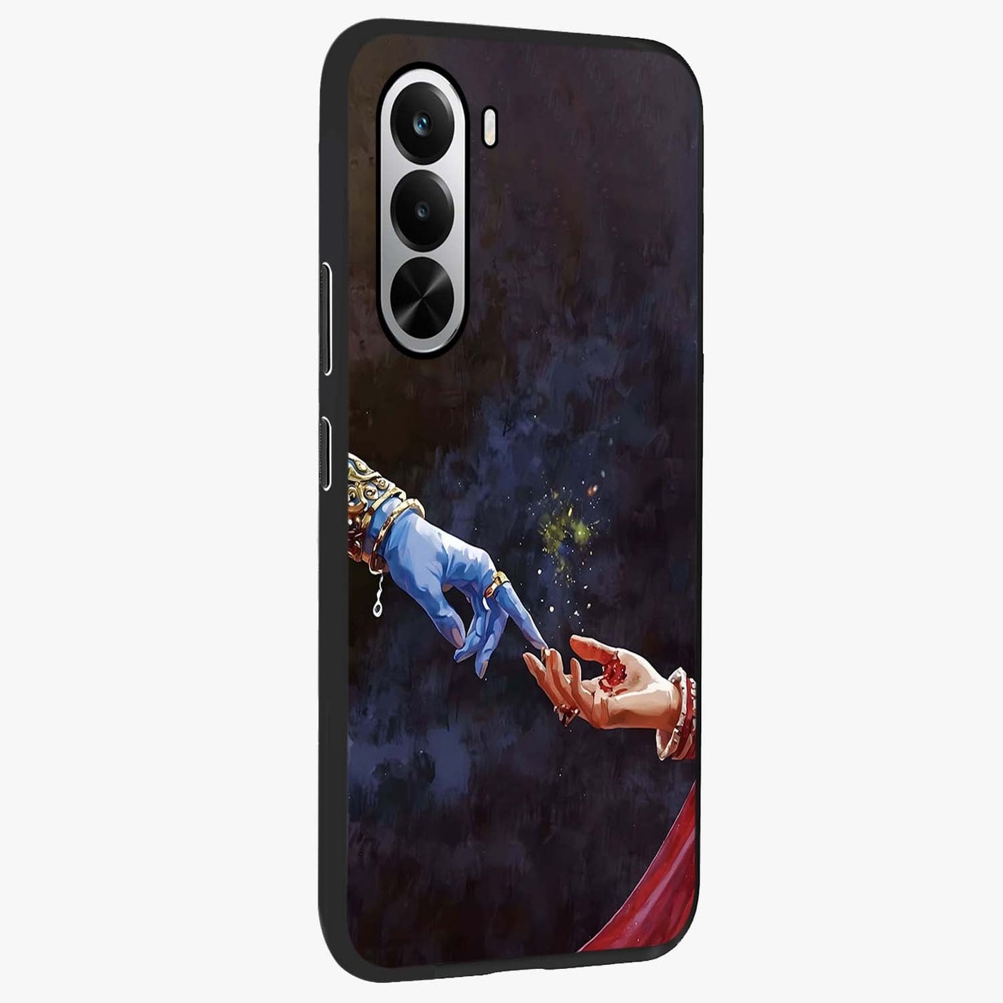Divine Touch Eternal Glass Case upright view showcasing peaceful spiritual artwork with eternal divine theme.