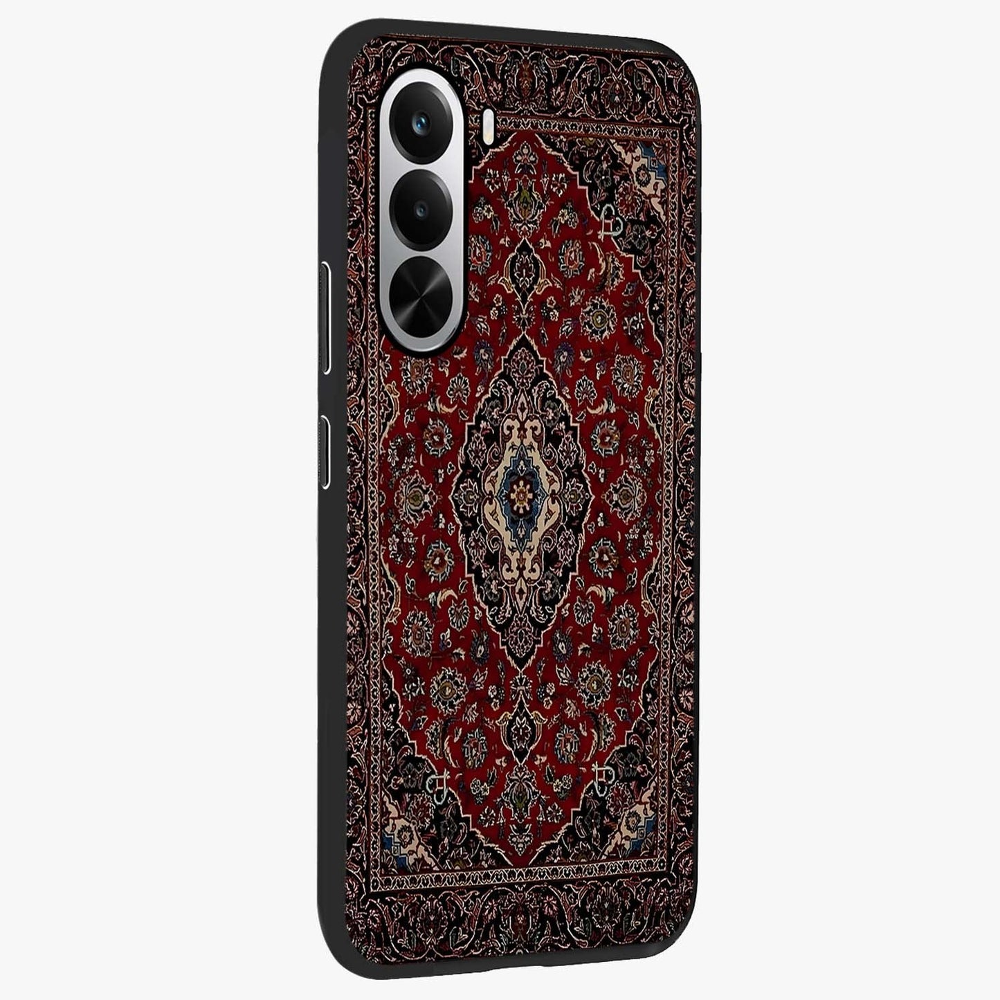 Heritage Carpet Royale Glass Case upright view showcasing detailed ornamental artwork with luxurious traditional theme.