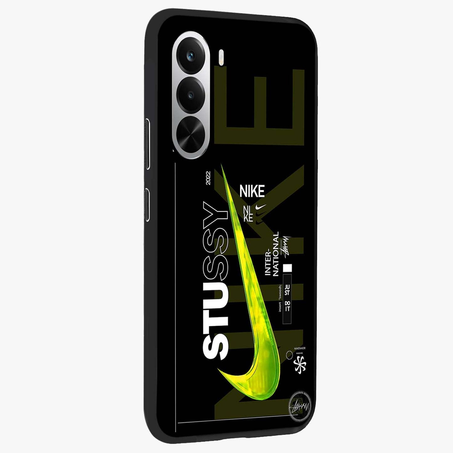Neon Street Edition Glass Case upright view showcasing colorful neon artwork with modern street culture theme.