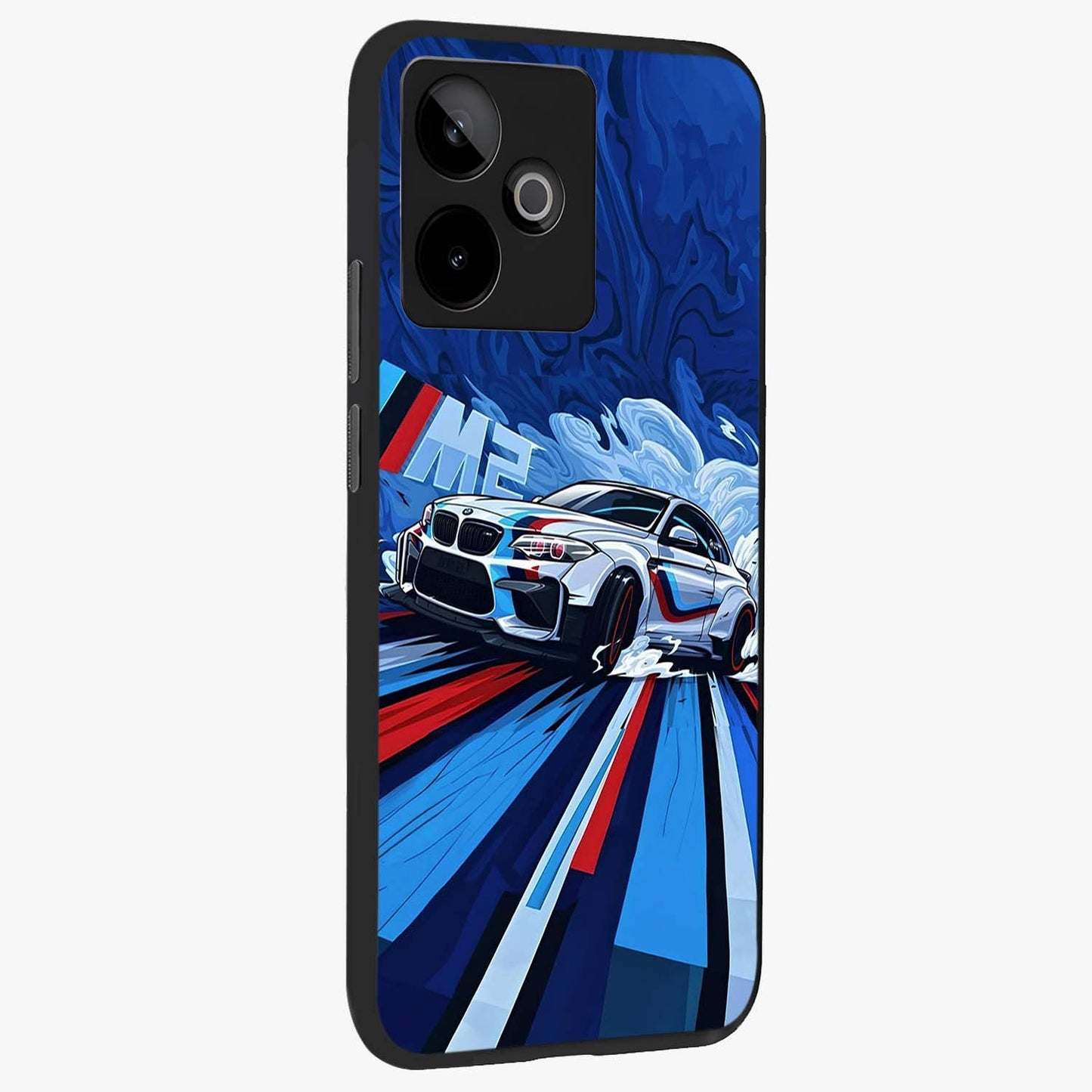 Drift Power Rush Glass Case upright view showcasing high speed racing artwork with bold automotive theme.