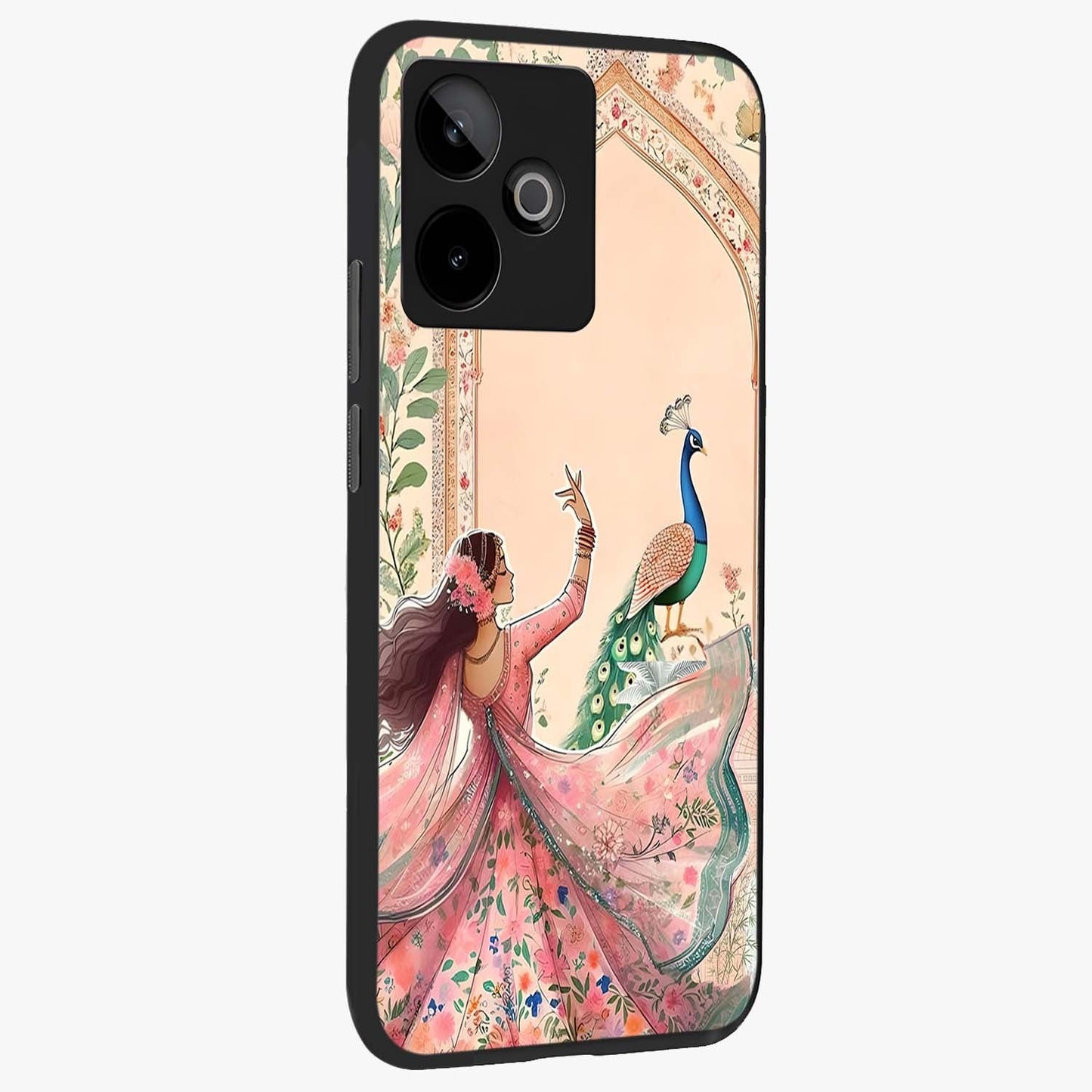 Royal Grace Muse Glass Case upright view showcasing stylish artistic artwork with sophisticated royal theme.