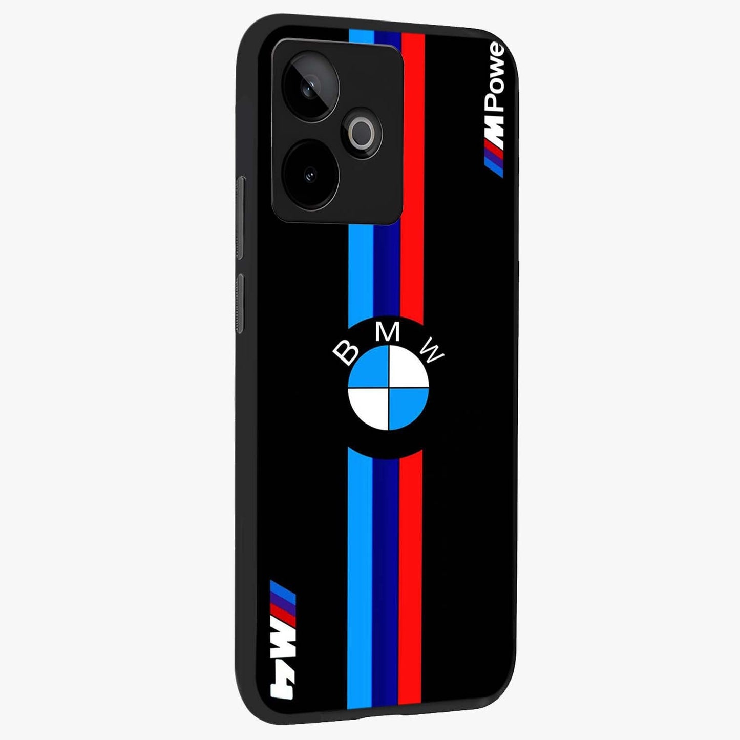 Turbo BMW Beast Glass Case upright view showcasing powerful car artwork with modern motorsport theme.