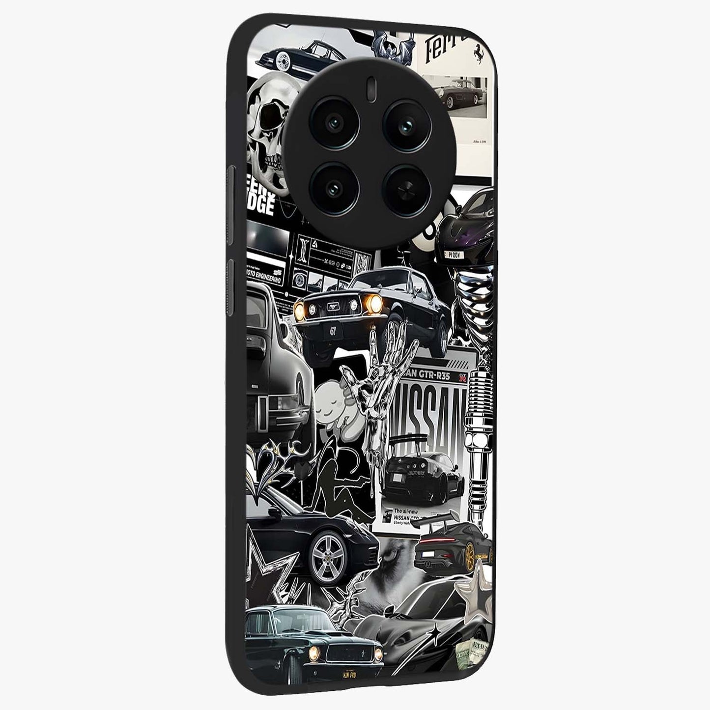 Aesthetic Dark Love Glass Case upright view showcasing dramatic romantic artwork with modern aesthetic style.