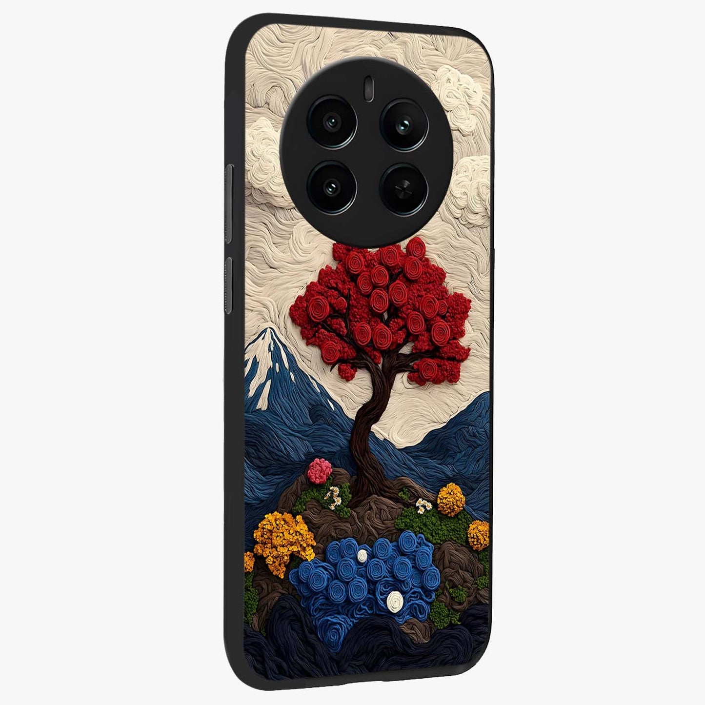Eternal Nature Tapestry Glass Case upright view showcasing elegant nature tapestry design with decorative style.