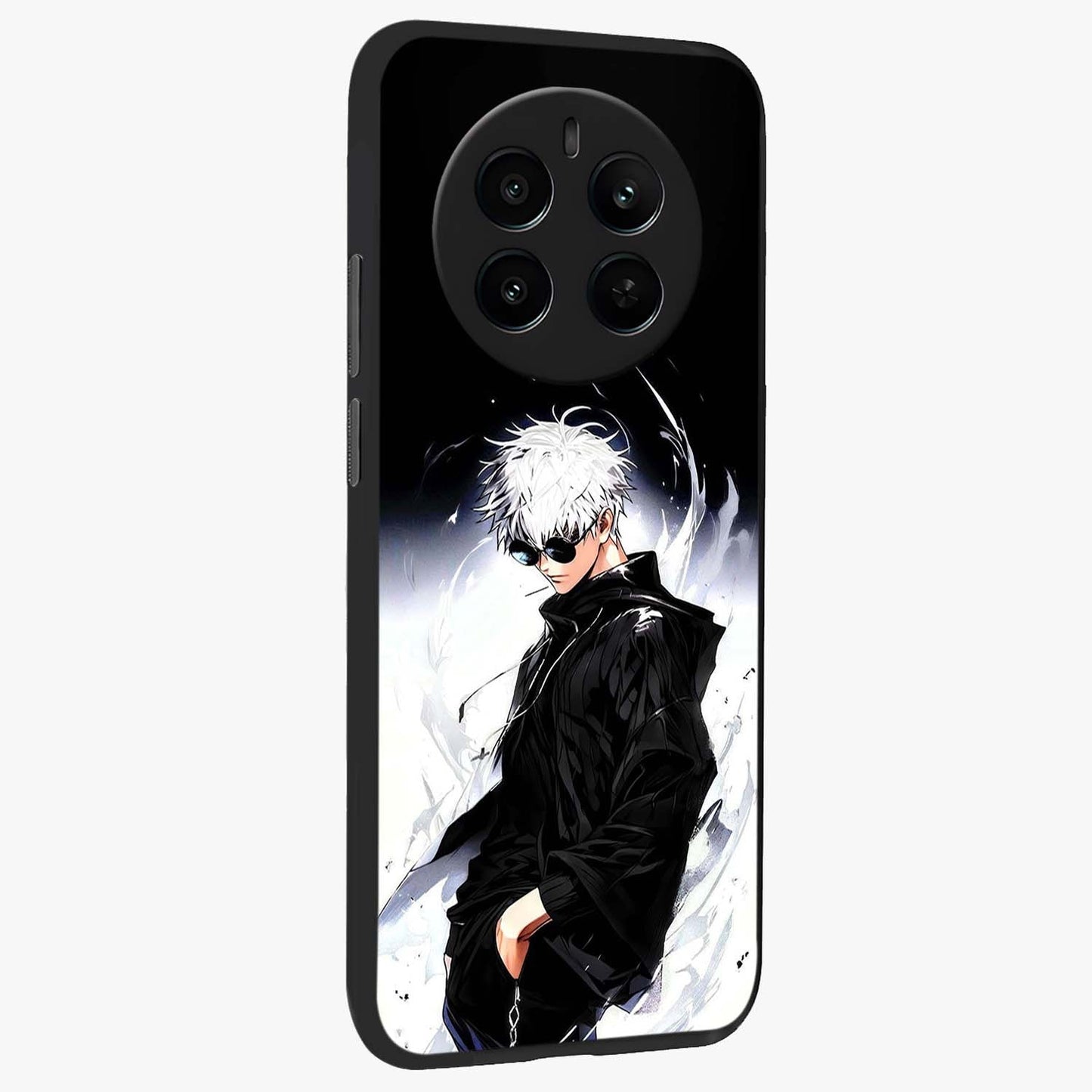 Limitless Shadow King Glass Case upright view showcasing bold shadow warrior artwork with epic fantasy theme.