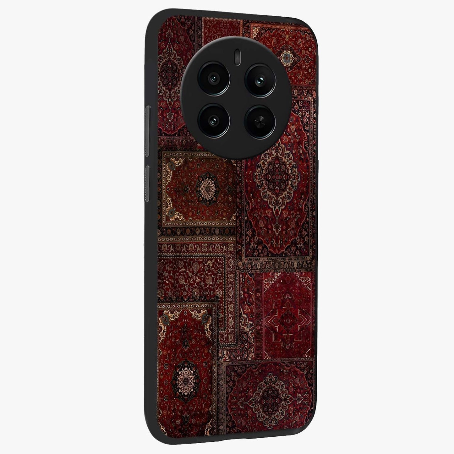 Persian Velvet Tale Glass Case upright view showcasing elegant Persian artwork with classic heritage theme.