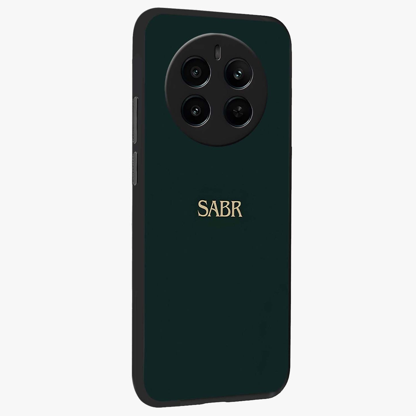 Sabr Minimal Patience Glass Case upright view showcasing calm minimalist artwork with motivational patience theme.