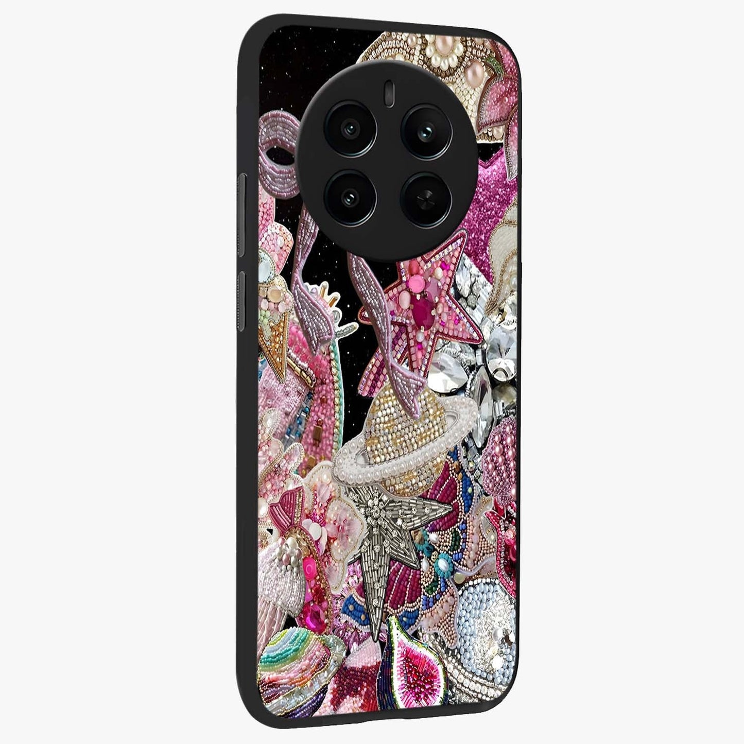 Starlit Jewel Dream Glass Case upright view showcasing radiant star inspired artwork with magical night theme.