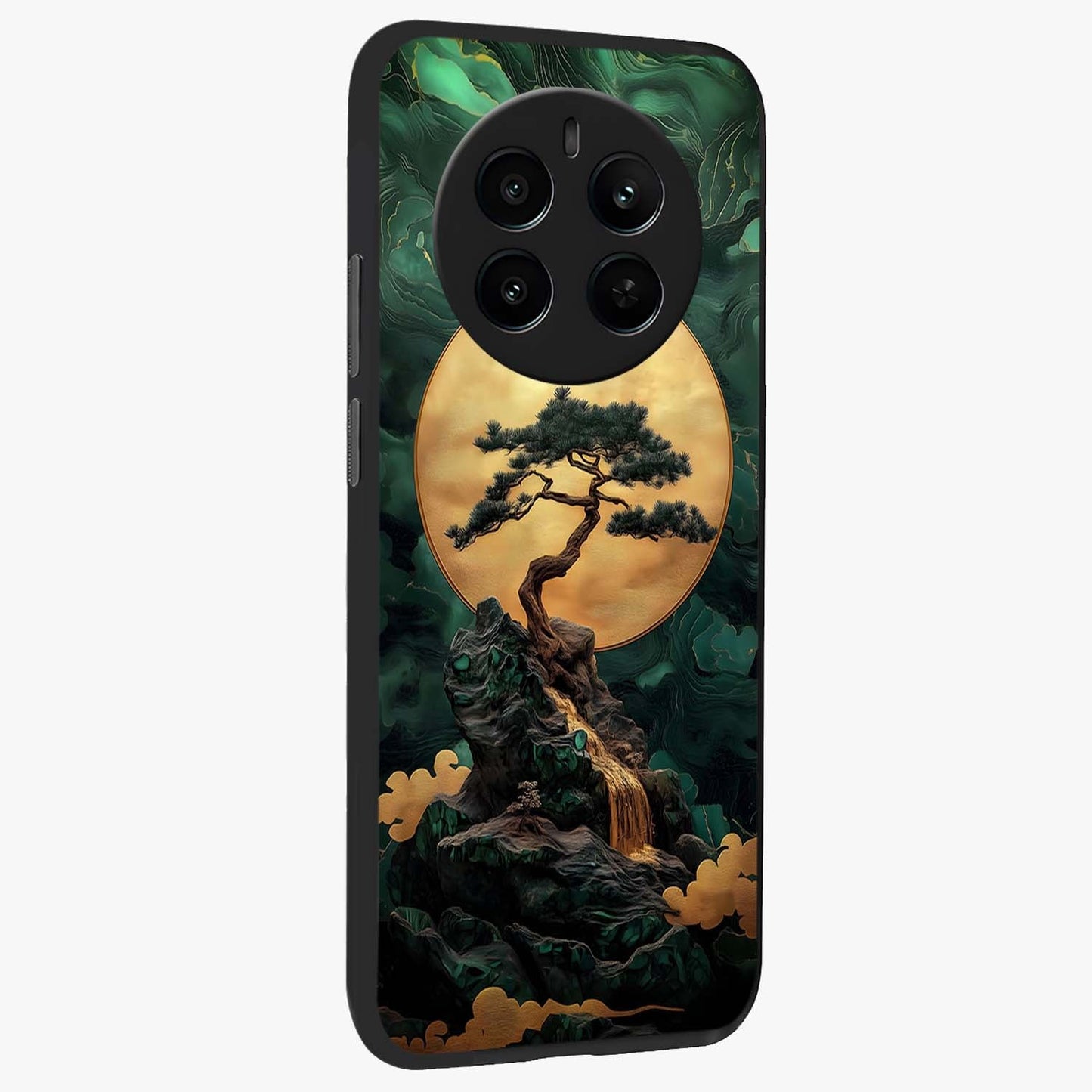 Zen Moon Rise Glass Case upright view showcasing serene moon artwork with tranquil night theme.