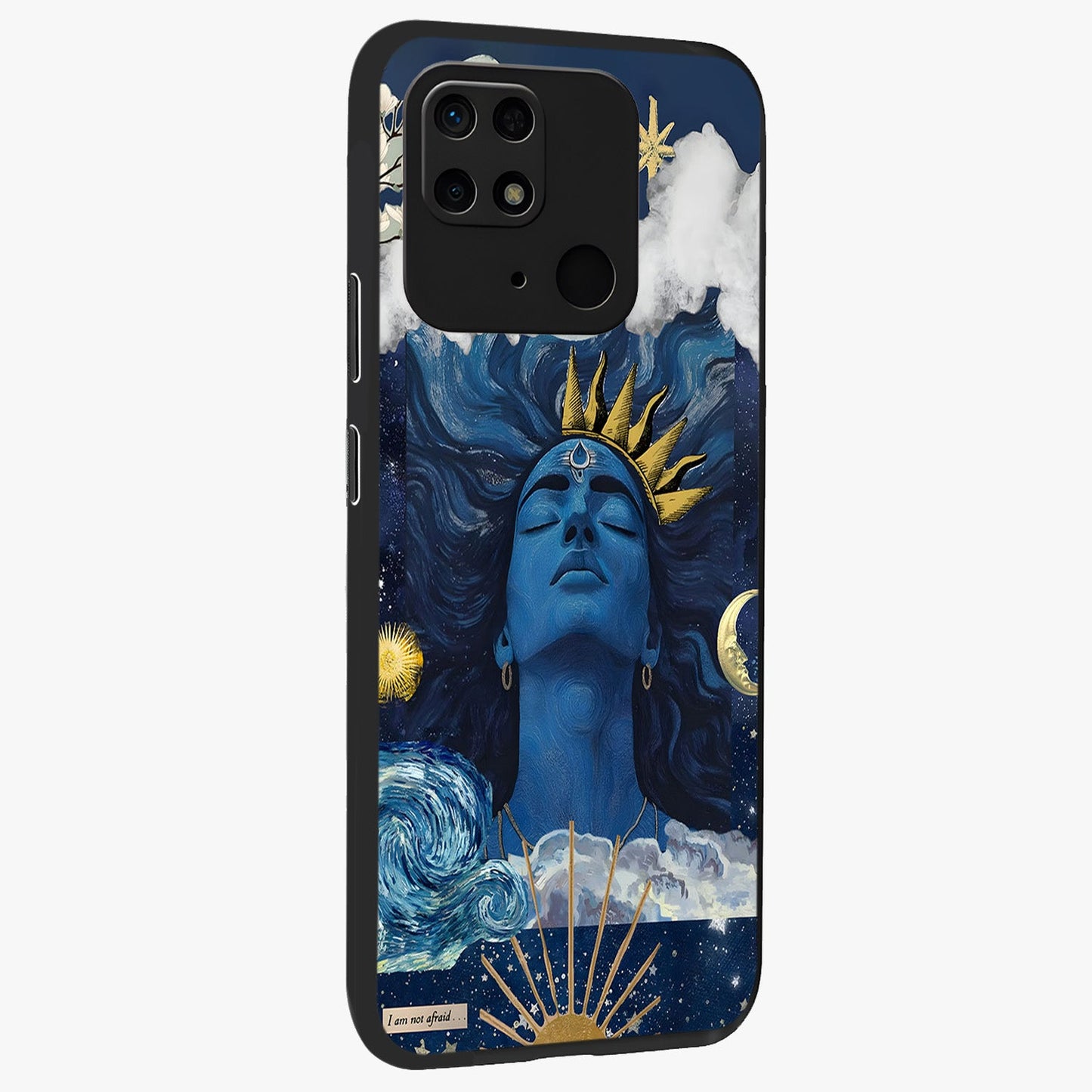 Aesthetic Lord Shiva Glass Case upright view showcasing powerful Lord Shiva artwork with devotional theme.