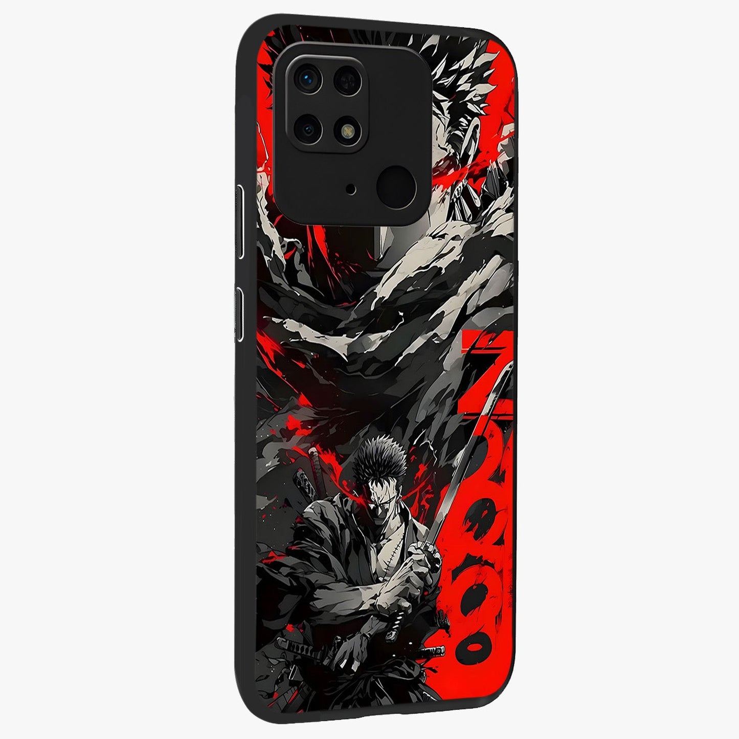 Demon Sword Resolve Glass Case upright view showcasing dramatic warrior artwork with intense battle theme.