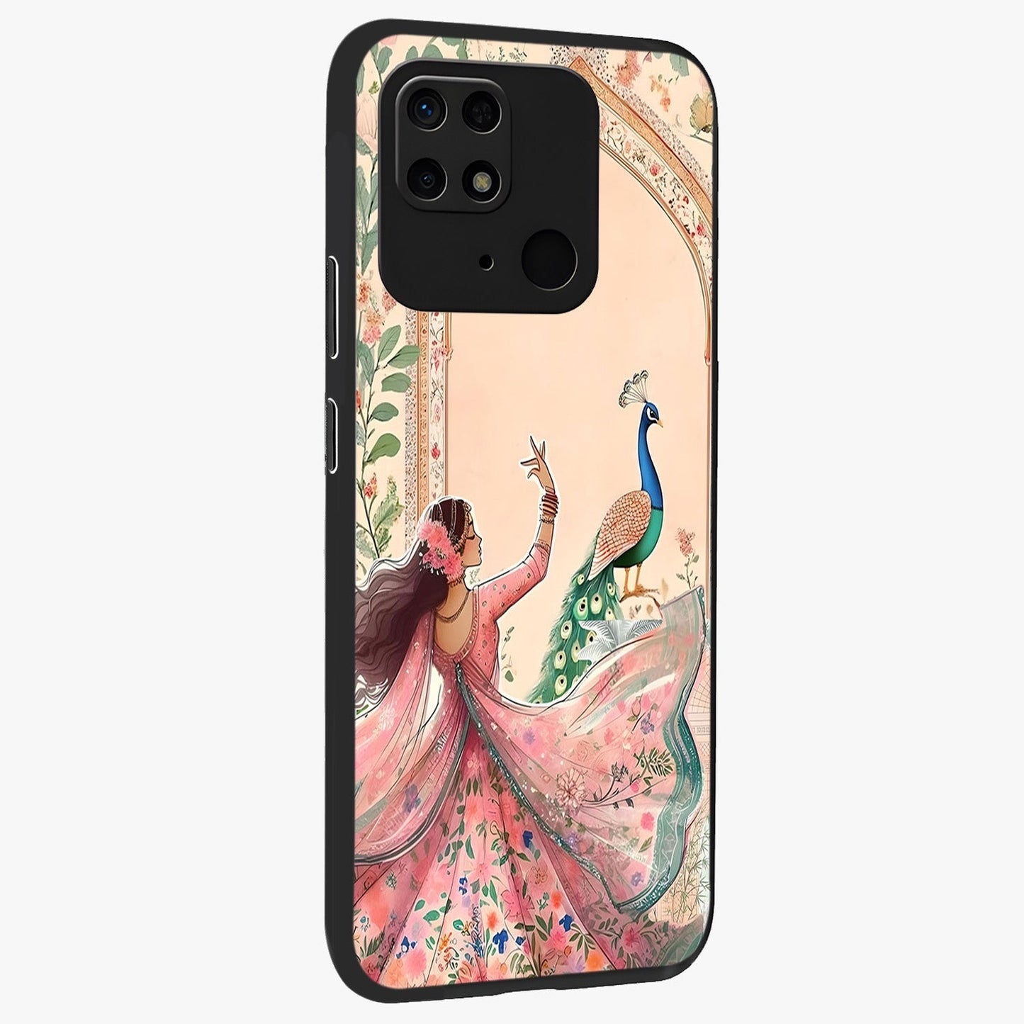 Royal Grace Muse Glass Case upright view showcasing stylish artistic artwork with sophisticated royal theme.